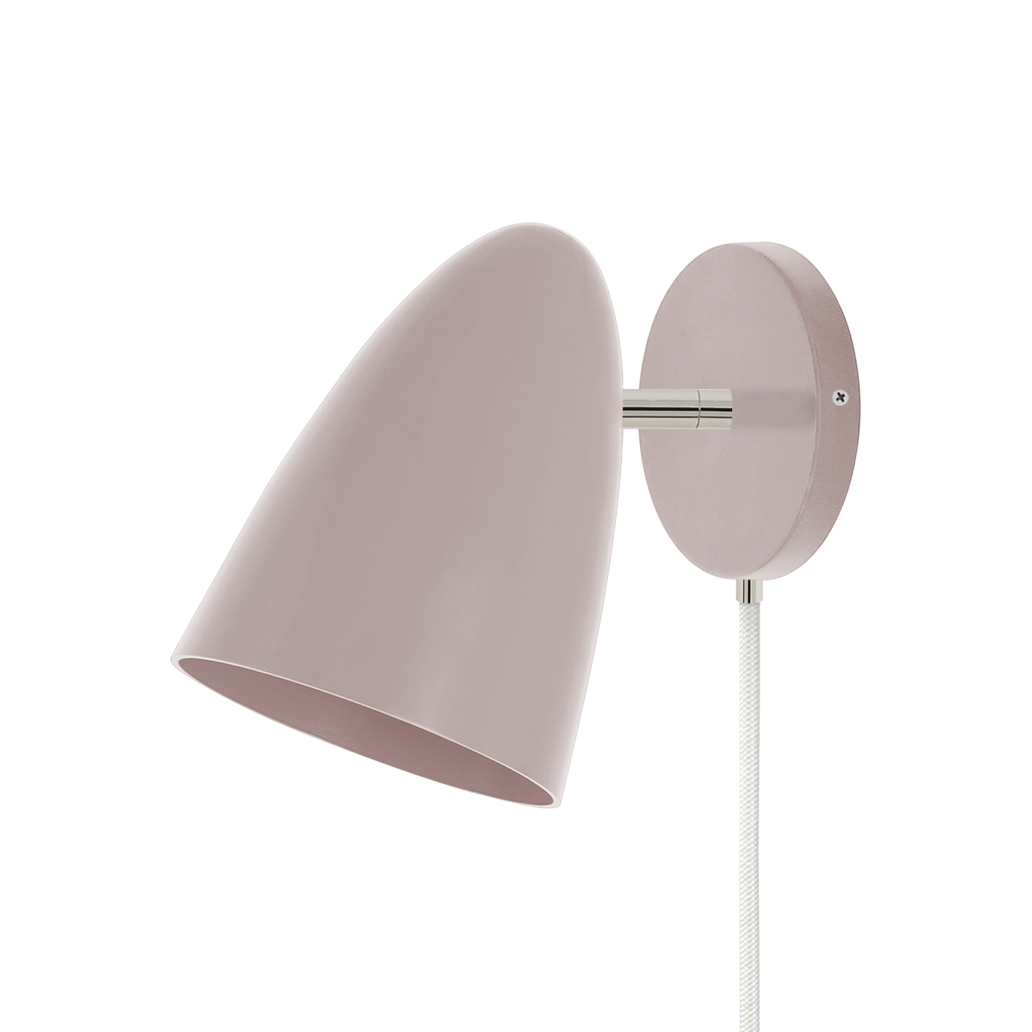 Nickel and barely color Boom plug-in sconce no arm Dutton Brown lighting