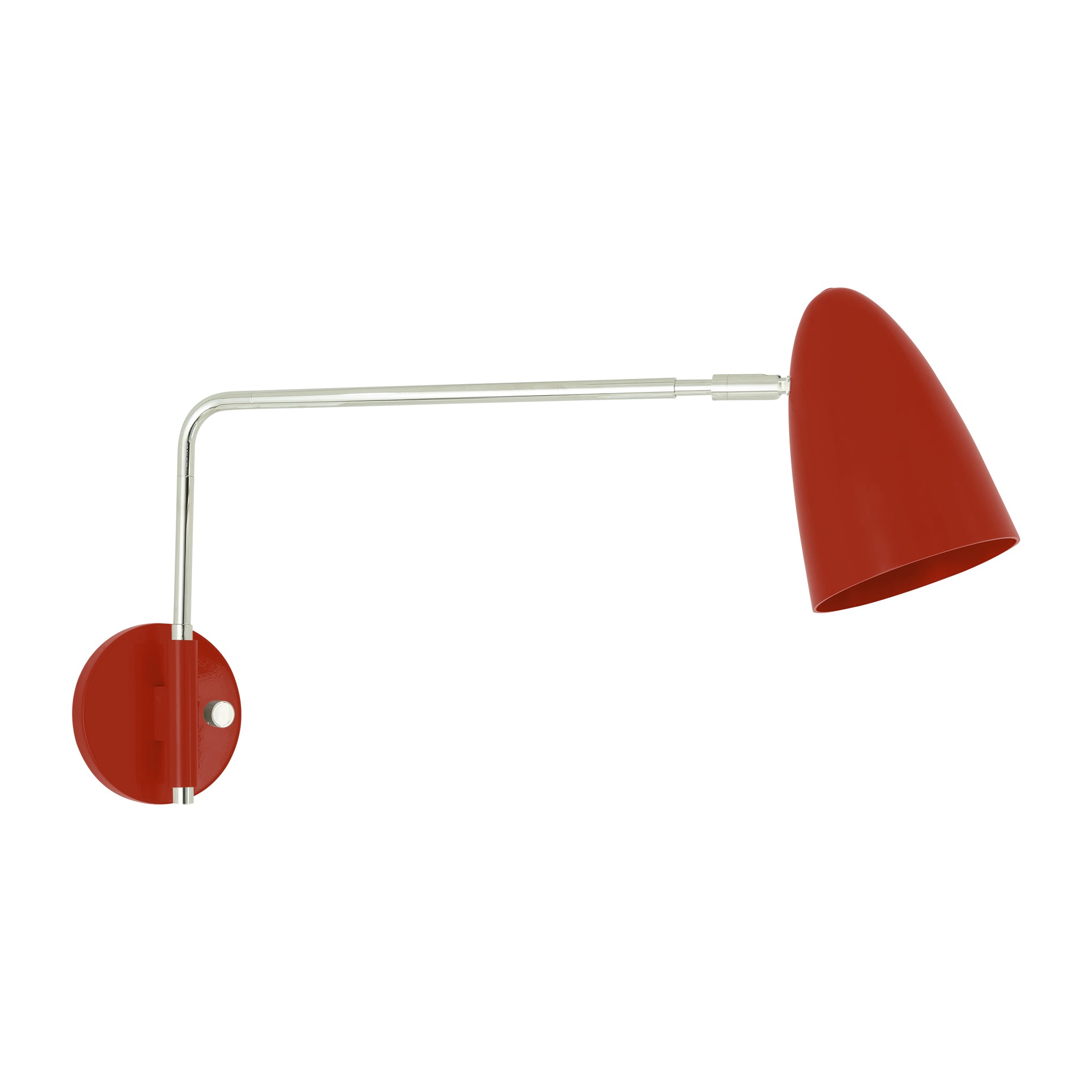 Nickel and riding hood red color Boom Swing Arm sconce Dutton Brown lighting