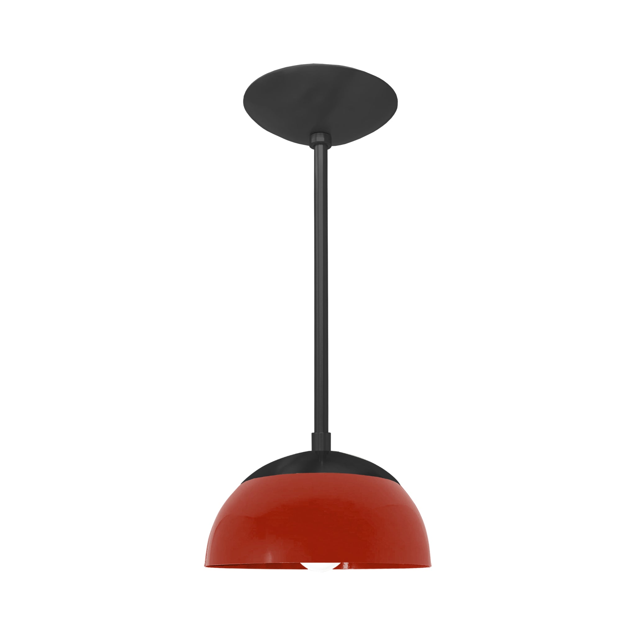 Black and riding hood red color Cadbury pendant 8" Dutton Brown lighting