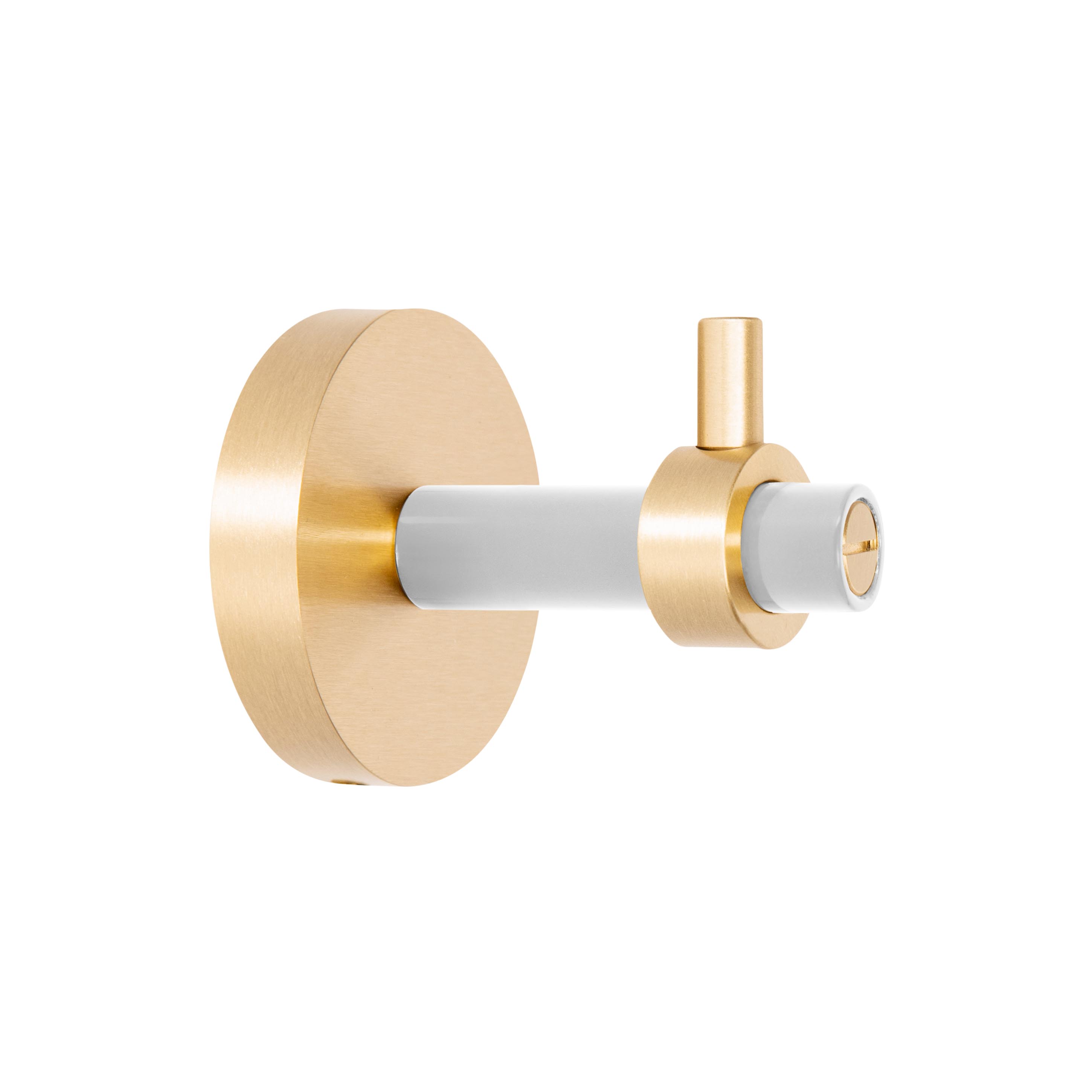 Brass and chalk color Caliber hook Dutton Brown hardware