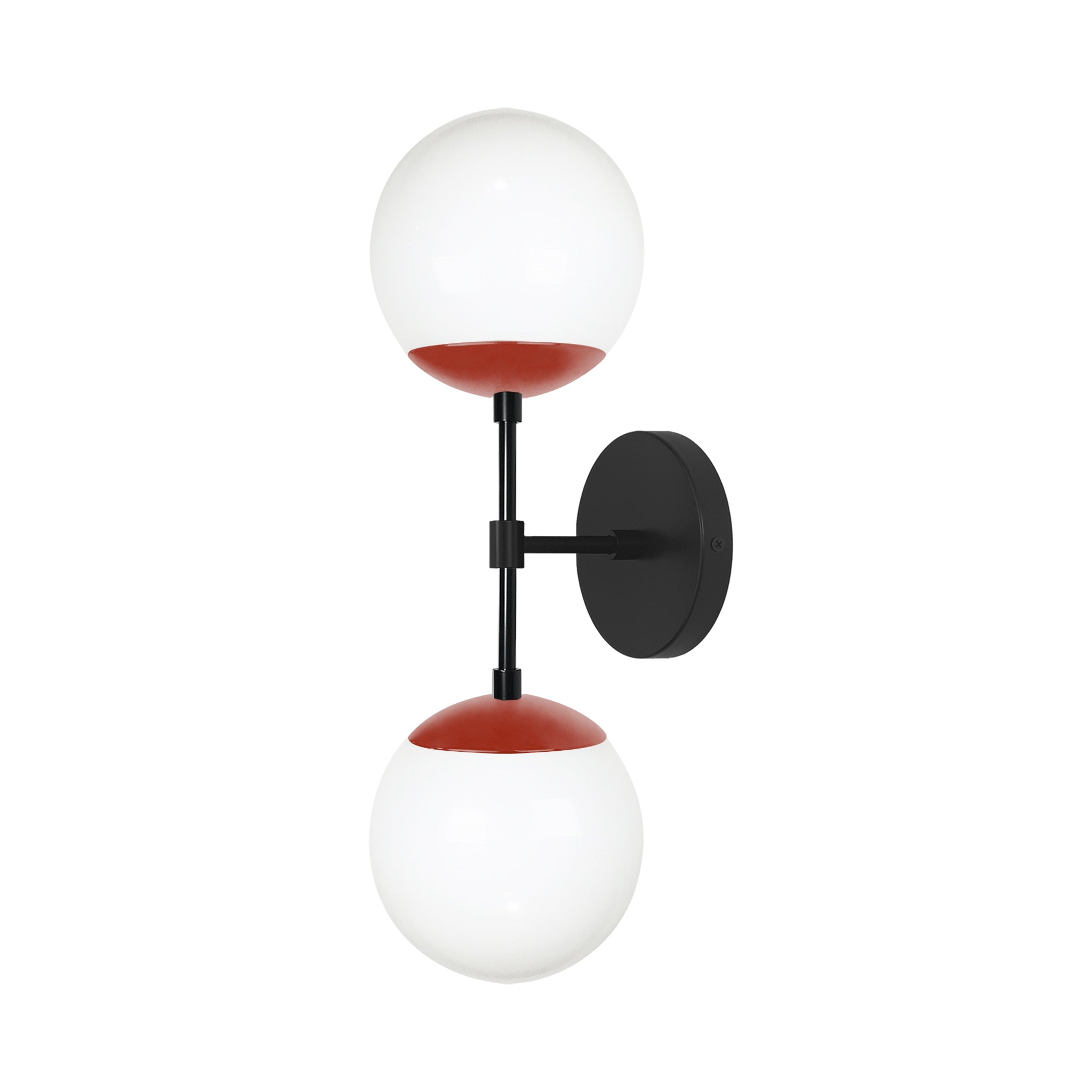Black and riding hood red color Cap Double sconce 6" Dutton Brown lighting