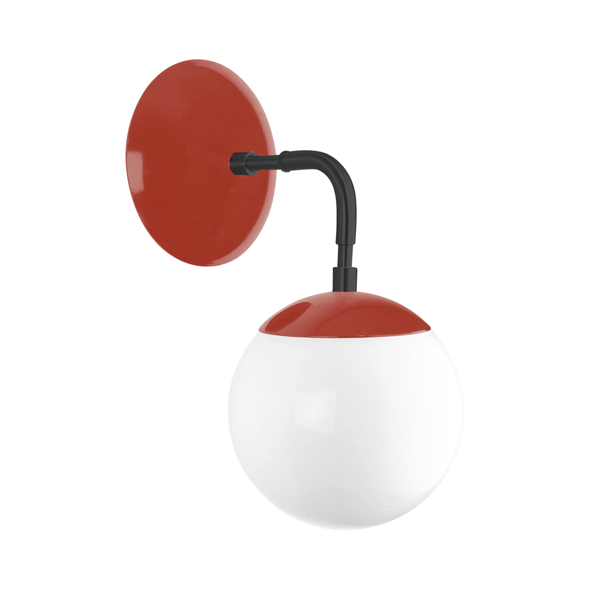 Black and riding hood red color Cap sconce 6" Dutton Brown lighting