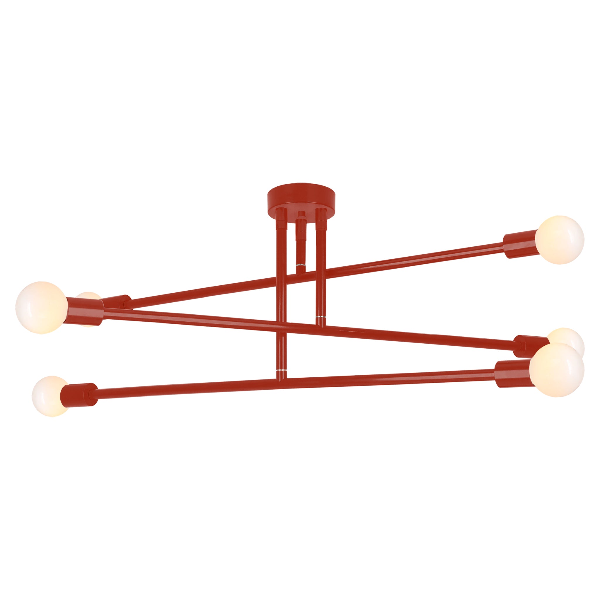 Riding hood red color Commander flush mount 47" Dutton Brown lighting