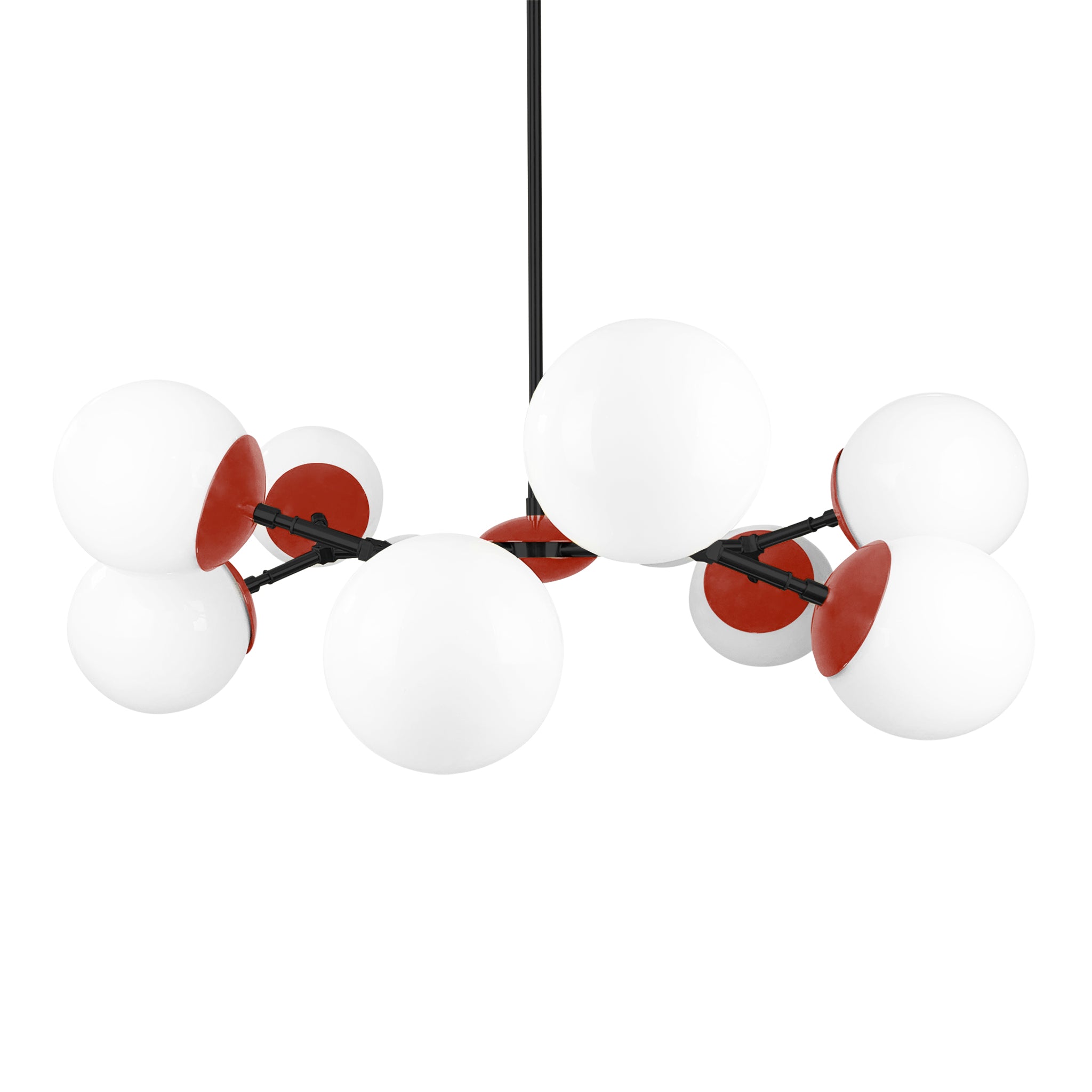 Black and riding hood red color Crown chandelier 32" Dutton Brown lighting