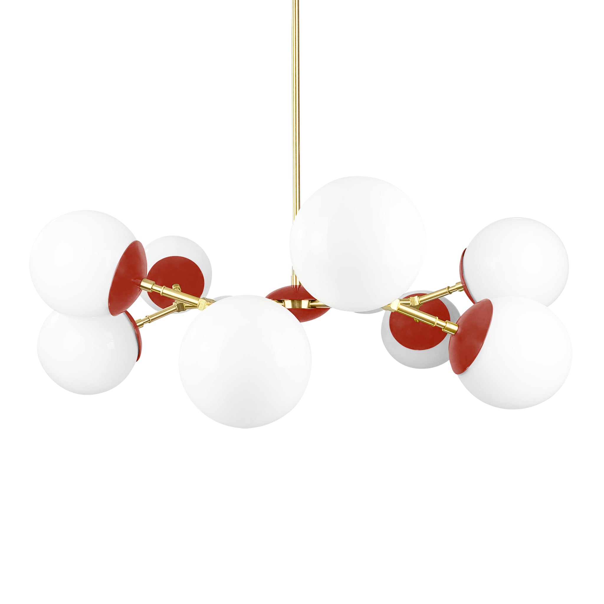 Brass and riding hood red color Crown chandelier 32" Dutton Brown lighting