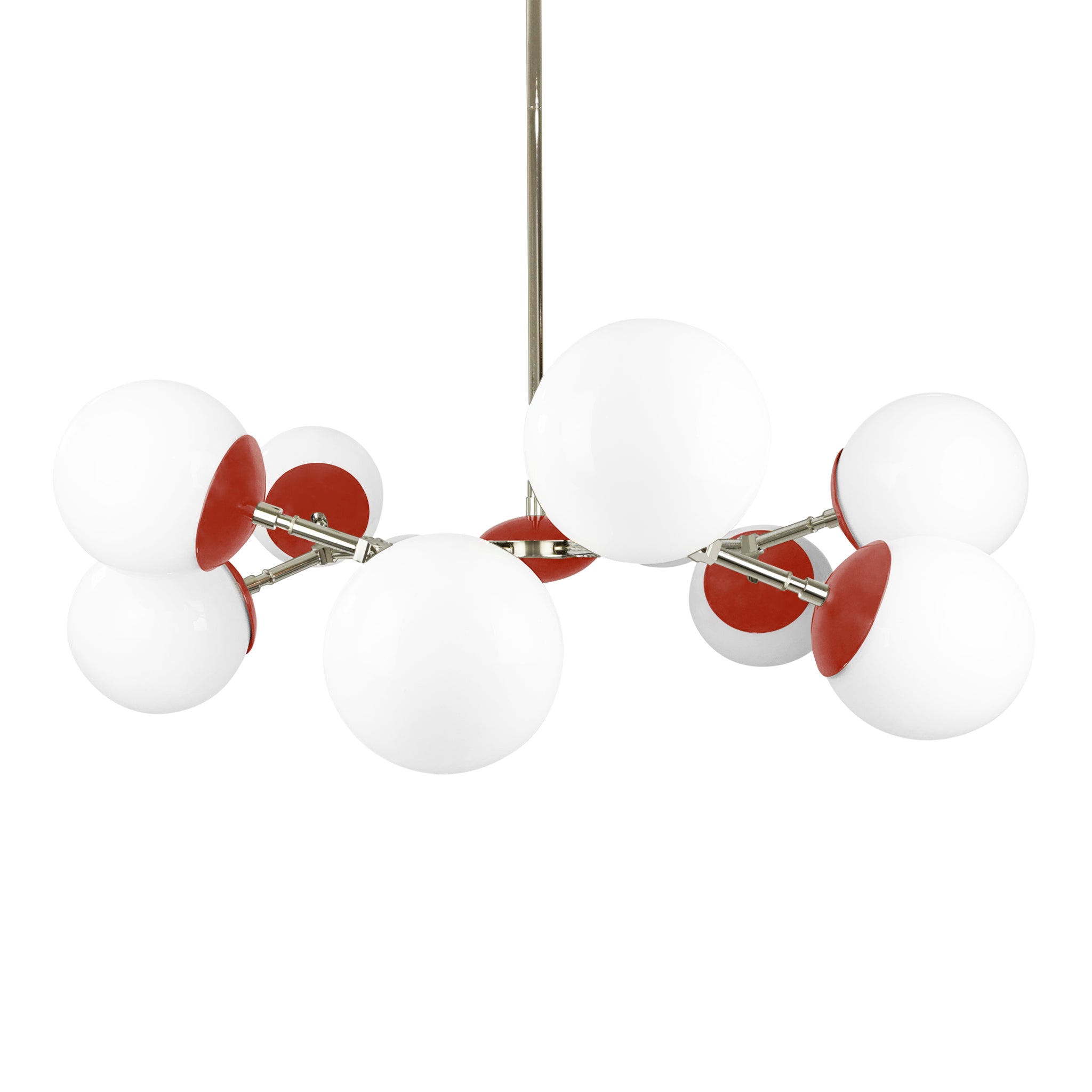 Nickel and riding hood red color Crown chandelier 32" Dutton Brown lighting