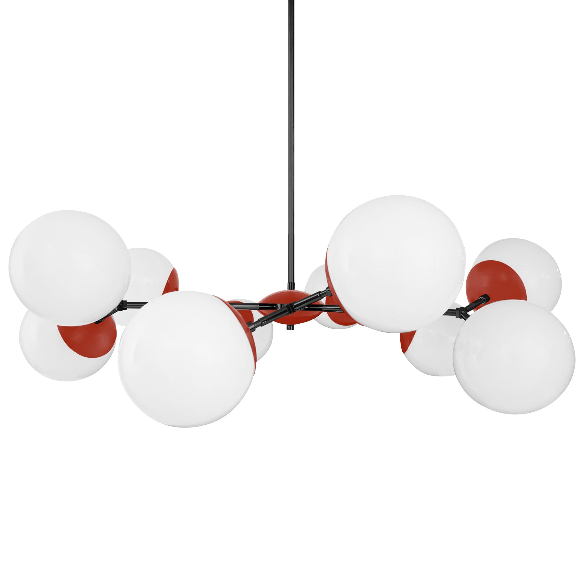 Black and riding hood red color Crown chandelier 46" Dutton Brown lighting