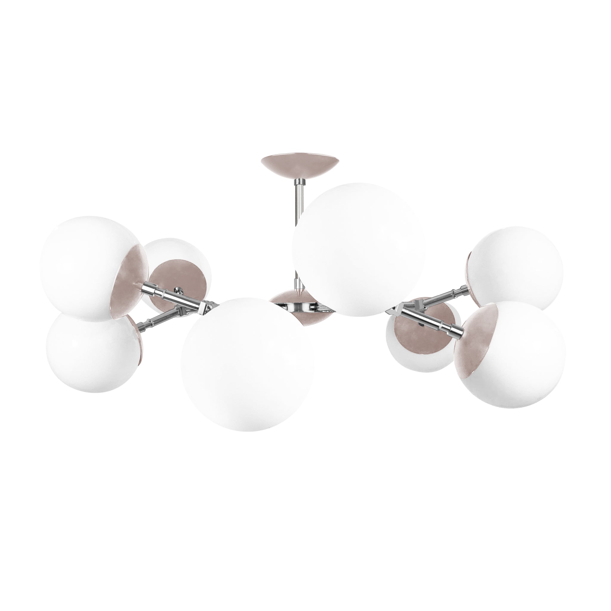 Nickel and barely color Crown flush mount 32" Dutton Brown lighting