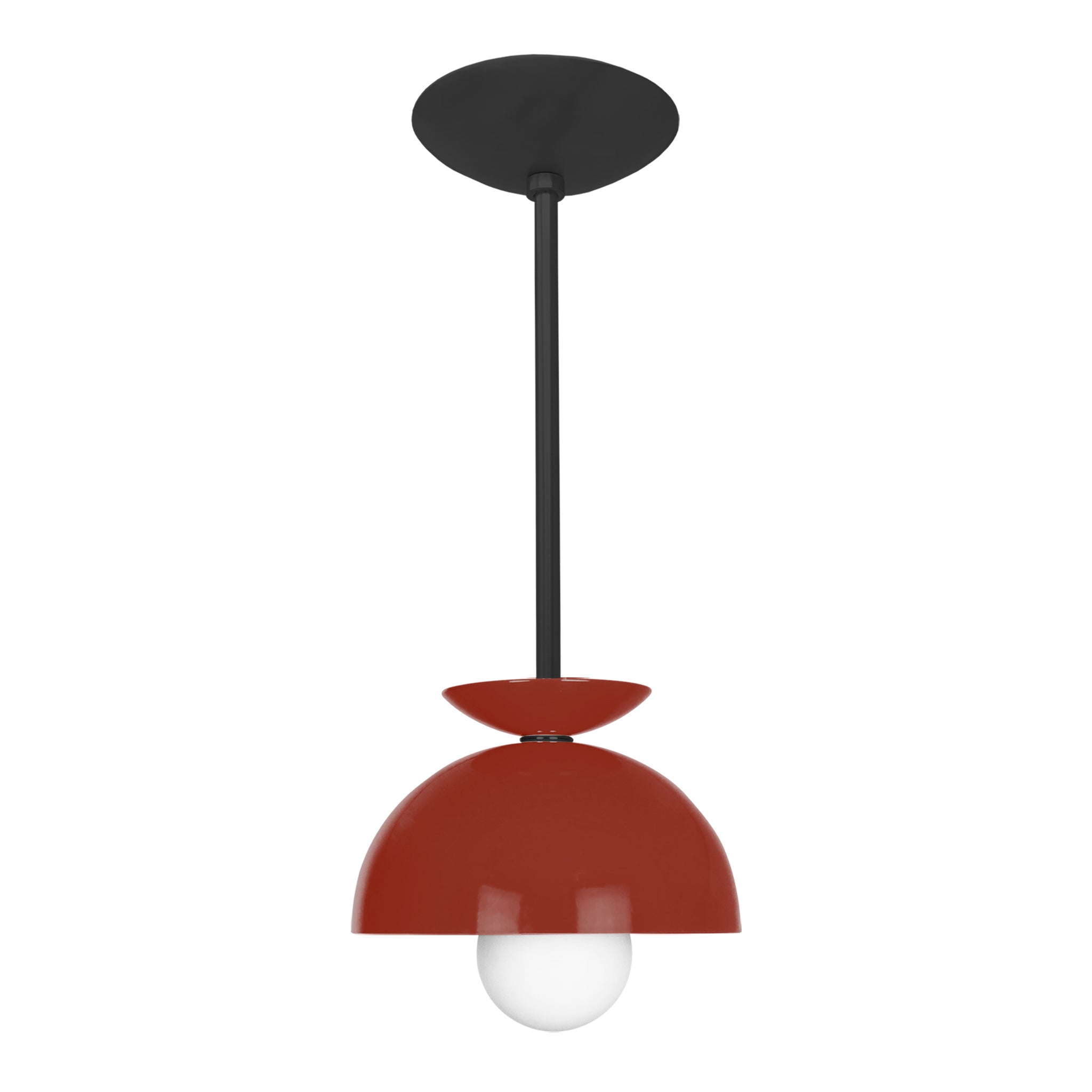 Black and riding hood red color Echo pendant 8" Dutton Brown lighting