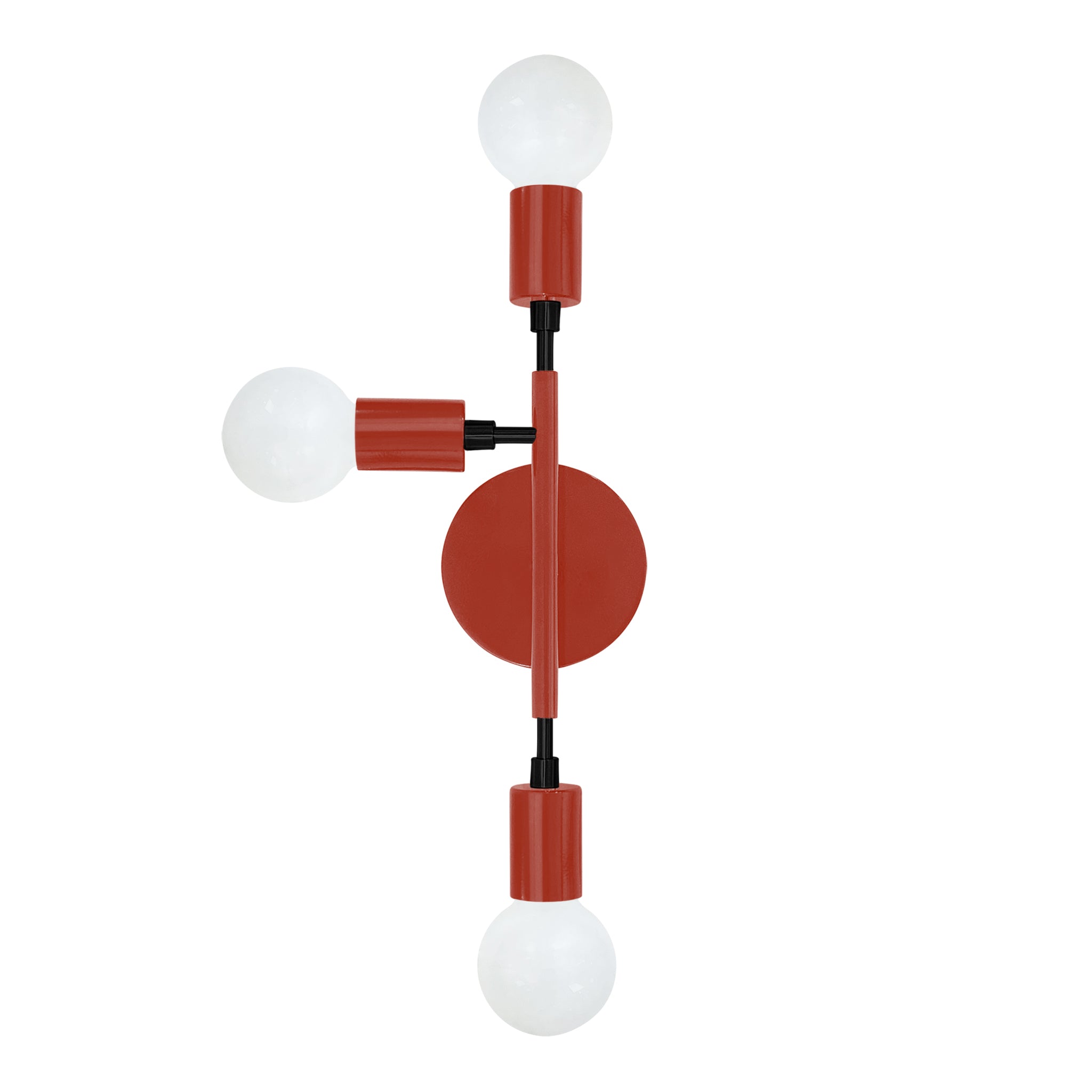 Black and riding hood red color Elite sconce left Dutton Brown lighting