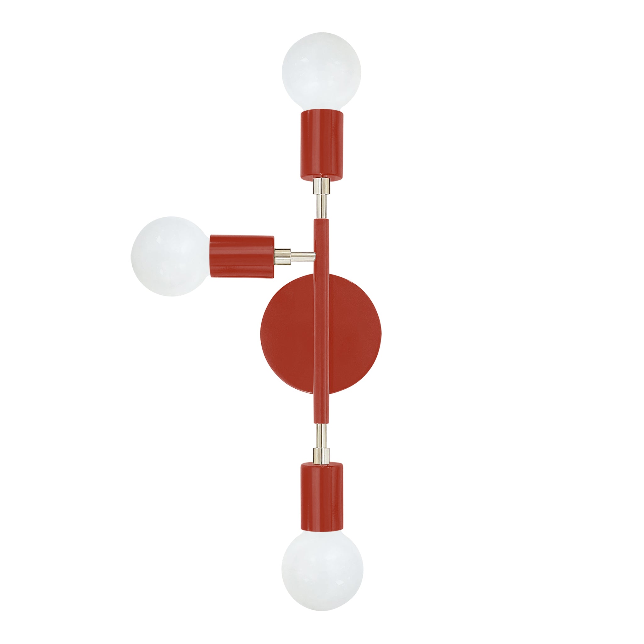 Nickel and riding hood red color Elite sconce left Dutton Brown lighting