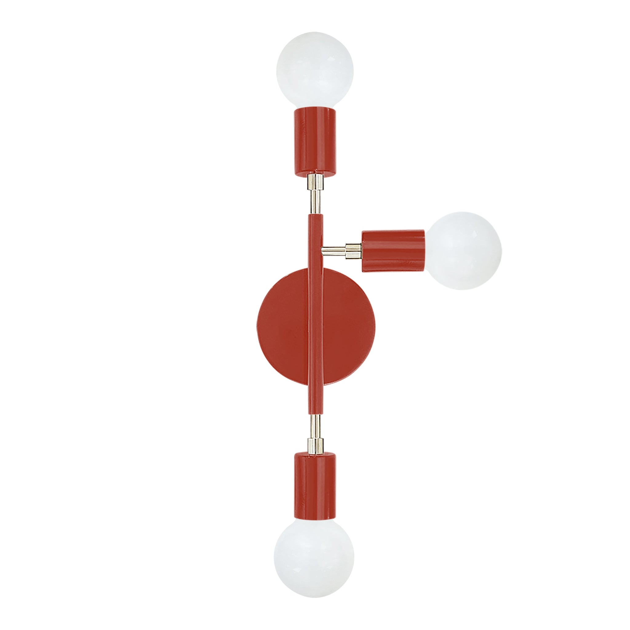 Nickel and riding hood red color Elite sconce right Dutton Brown lighting