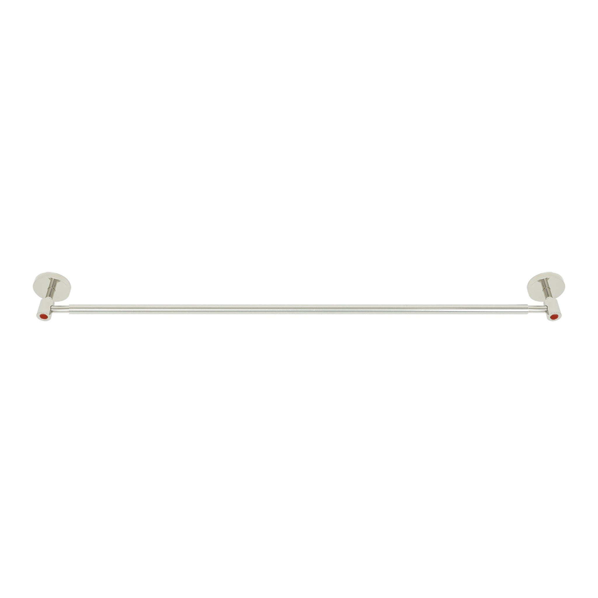 Nickel and riding hood red color Head towel bar 24" Dutton Brown hardware