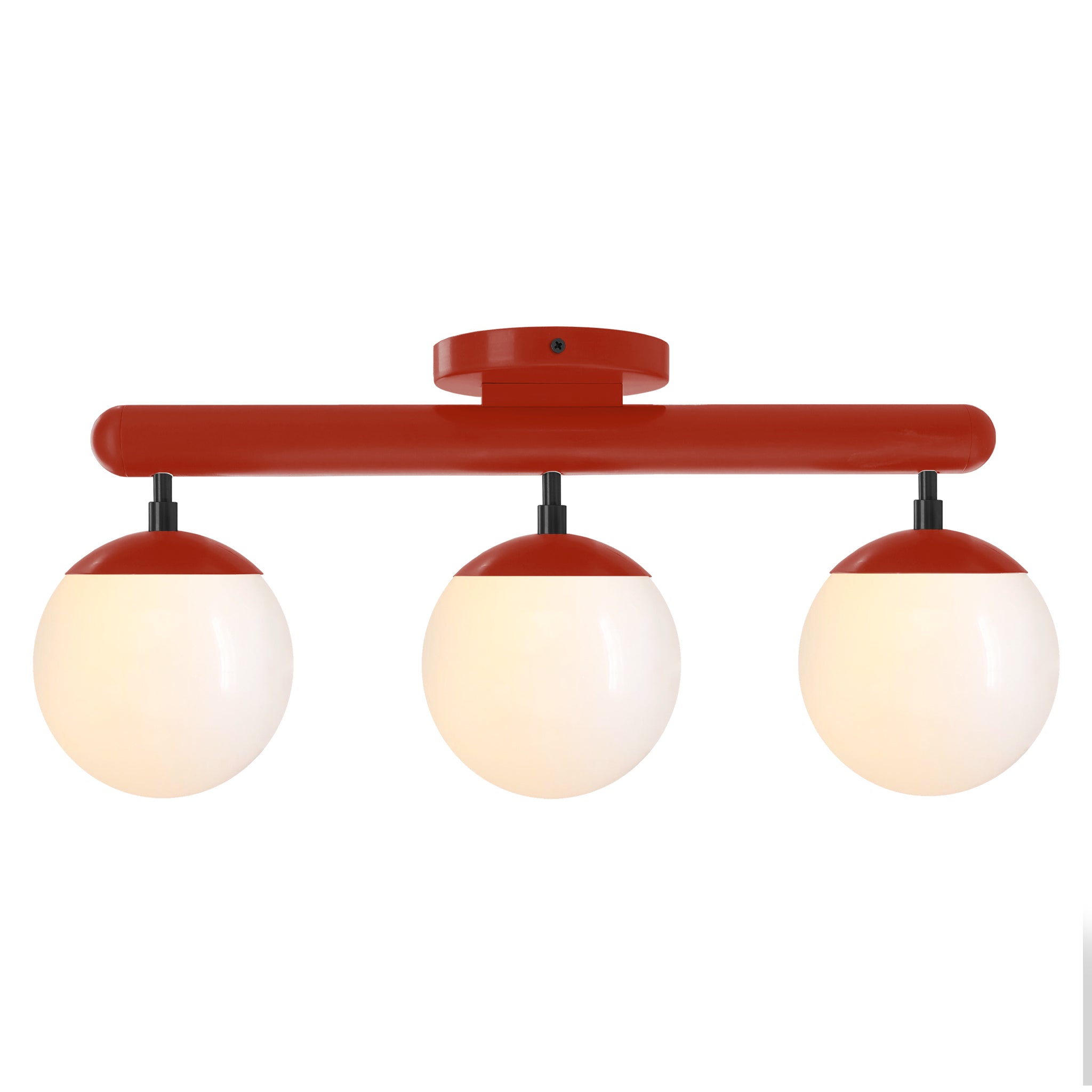 Black and orange color Icon 3 flush mount Dutton Brown lighting