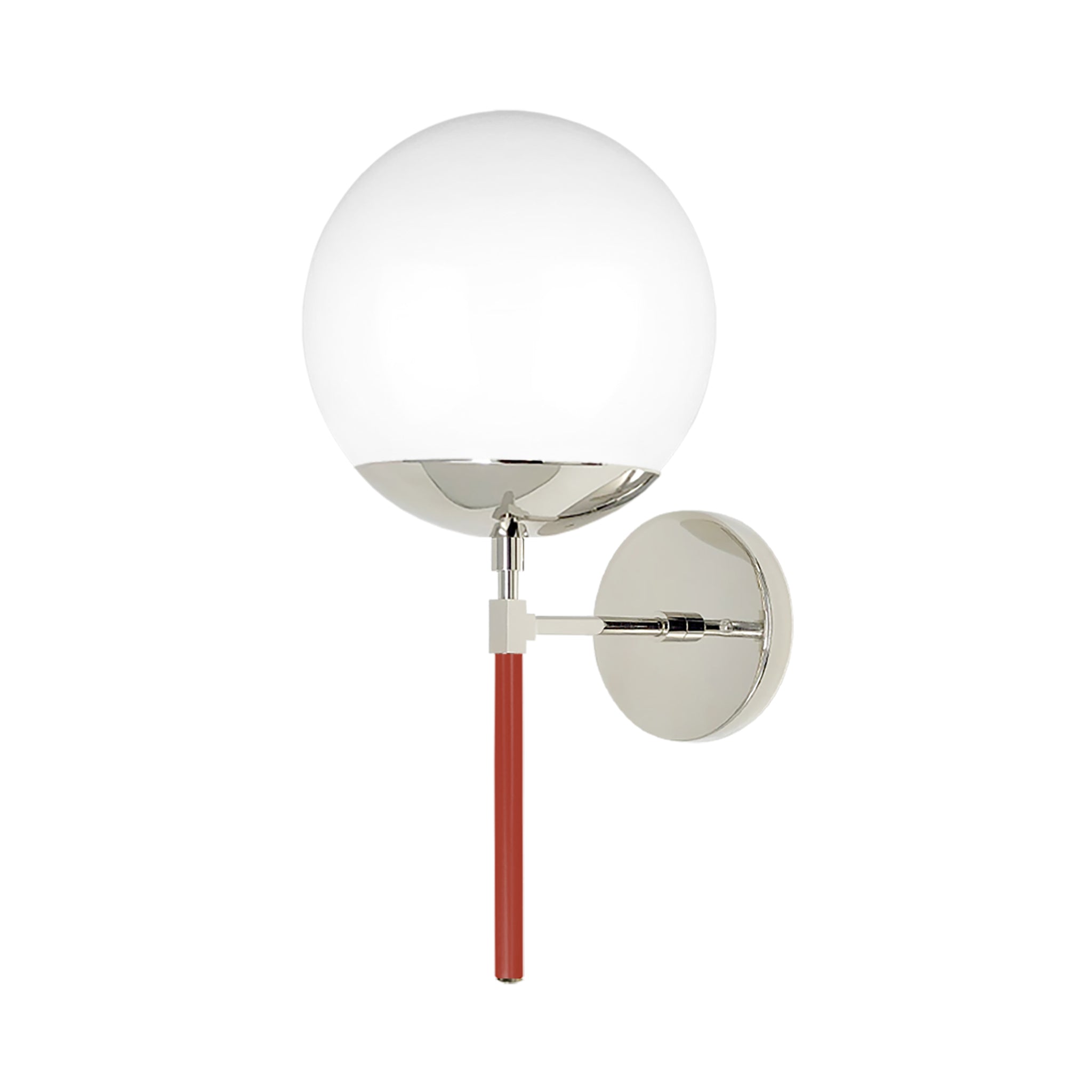 Nickel and riding hood red color Lolli sconce 8" Dutton Brown lighting