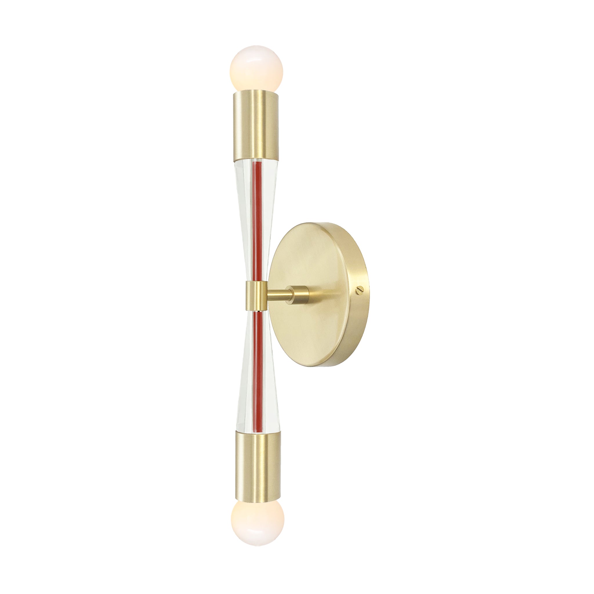 Brass and riding hood red color Phoenix sconce Dutton Brown lighting