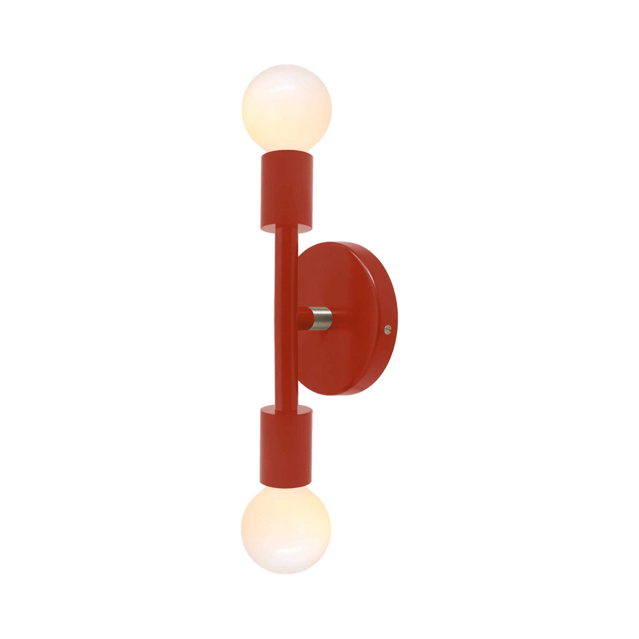 Nickel and riding hood red color Pilot sconce 11" Dutton Brown lighting