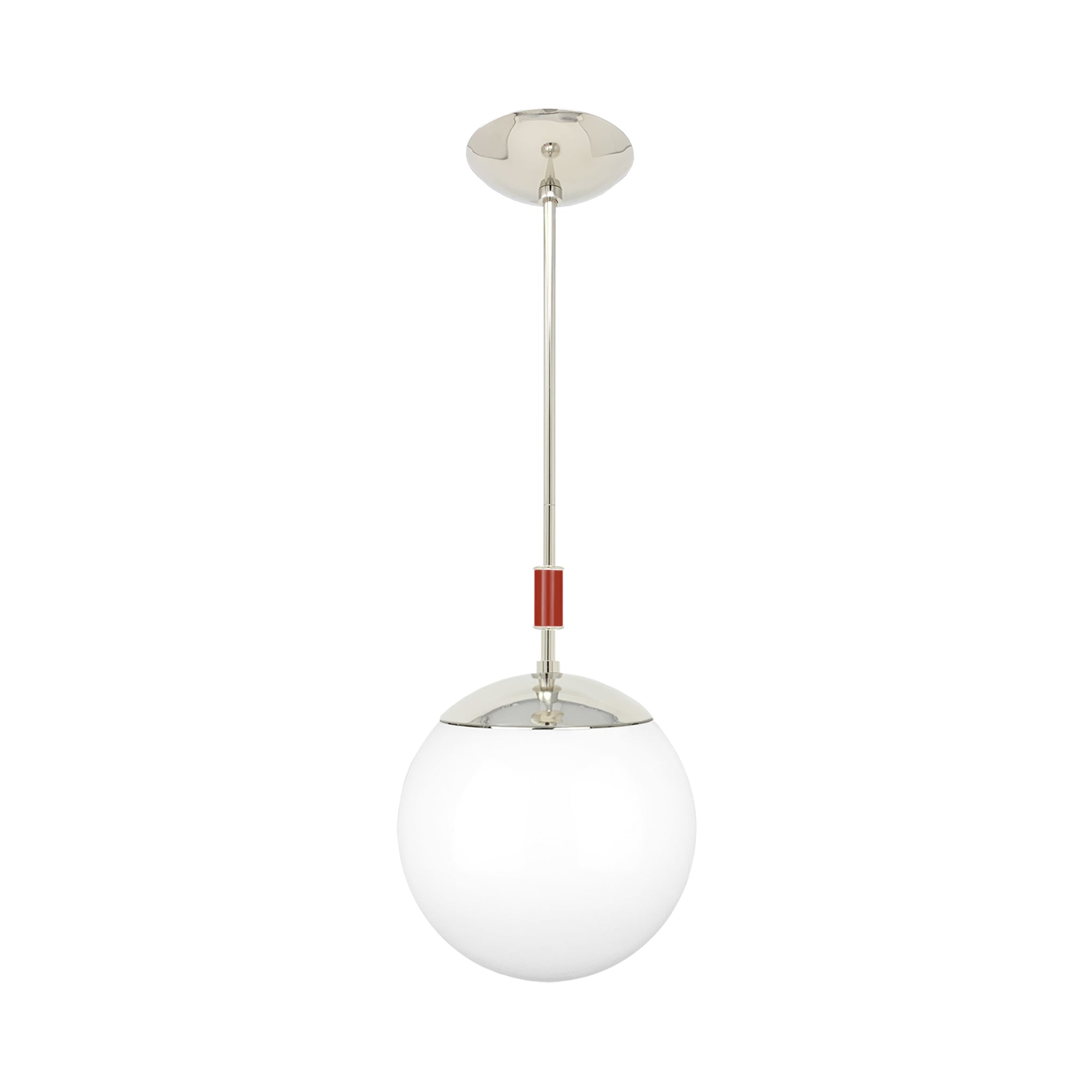 Nickel and riding hood red color Pop pendant 10" Dutton Brown lighting
