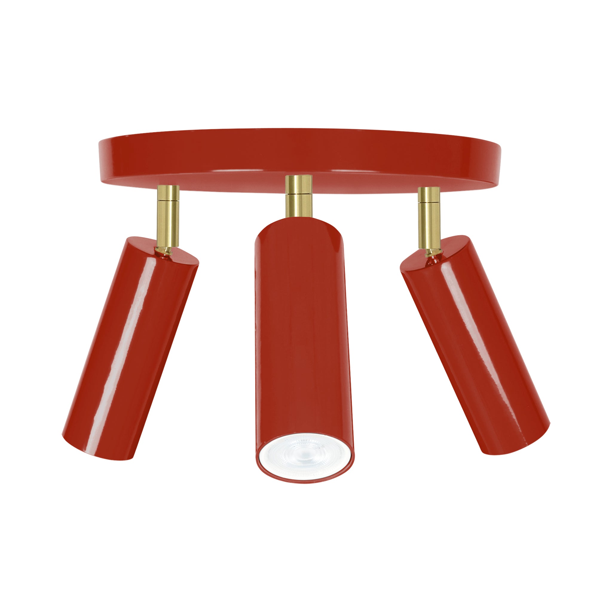 Brass and riding hood red color Pose flush mount Dutton Brown lighting