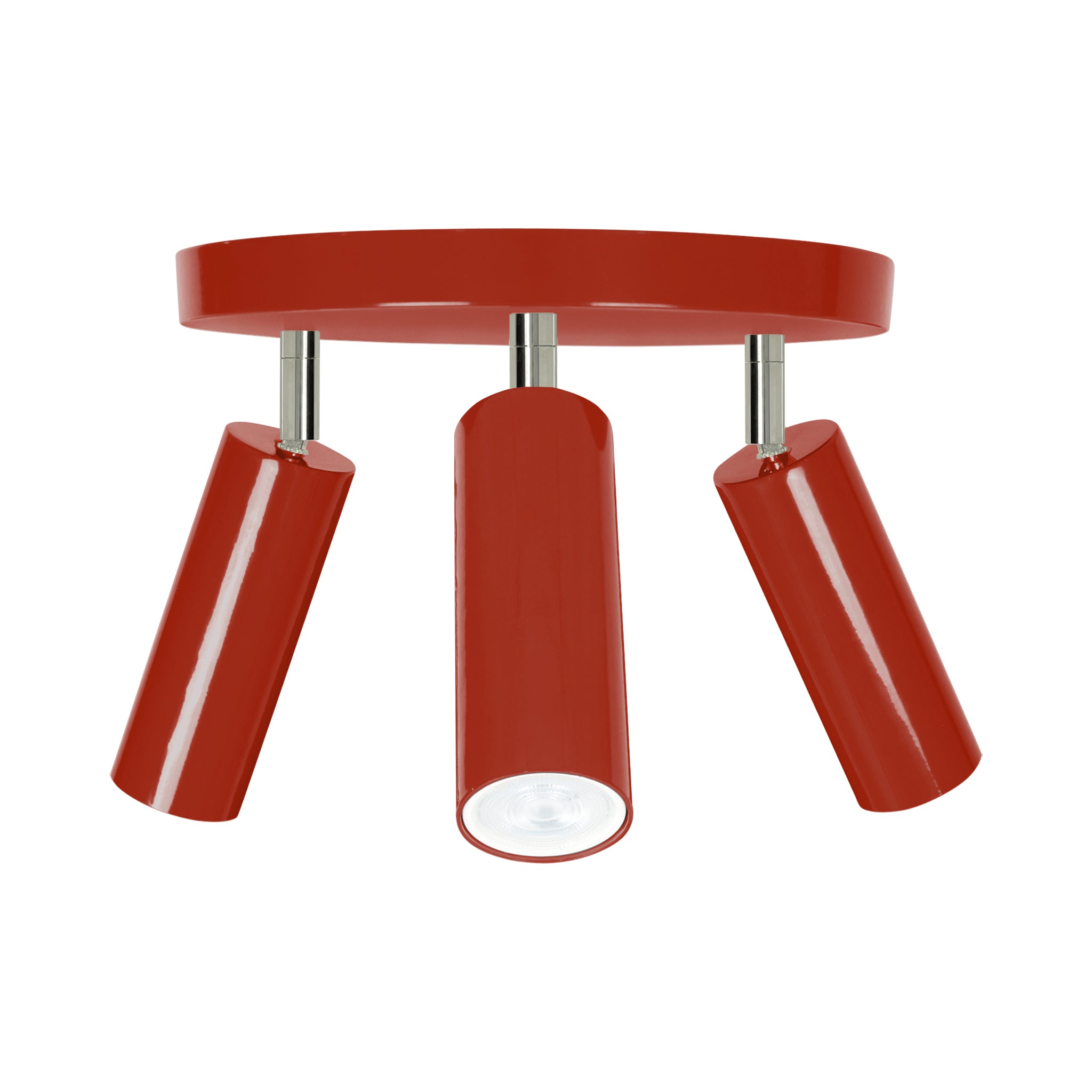 Nickel and riding hood red color Pose flush mount Dutton Brown lighting
