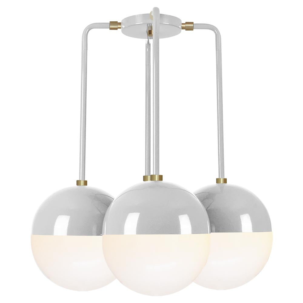 Brass and chalk color Tetra chandelier Dutton Brown lighting