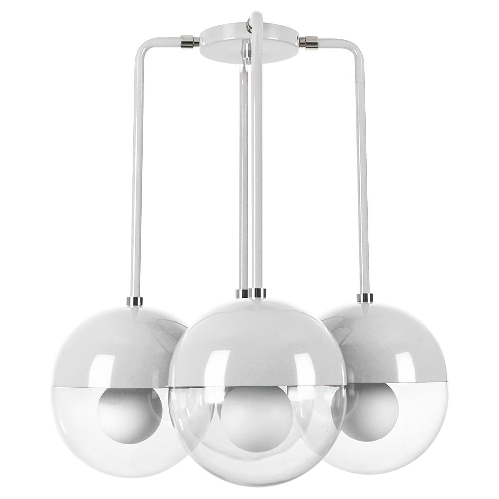 Nickel and chalk color Tetra chandelier Dutton Brown lighting