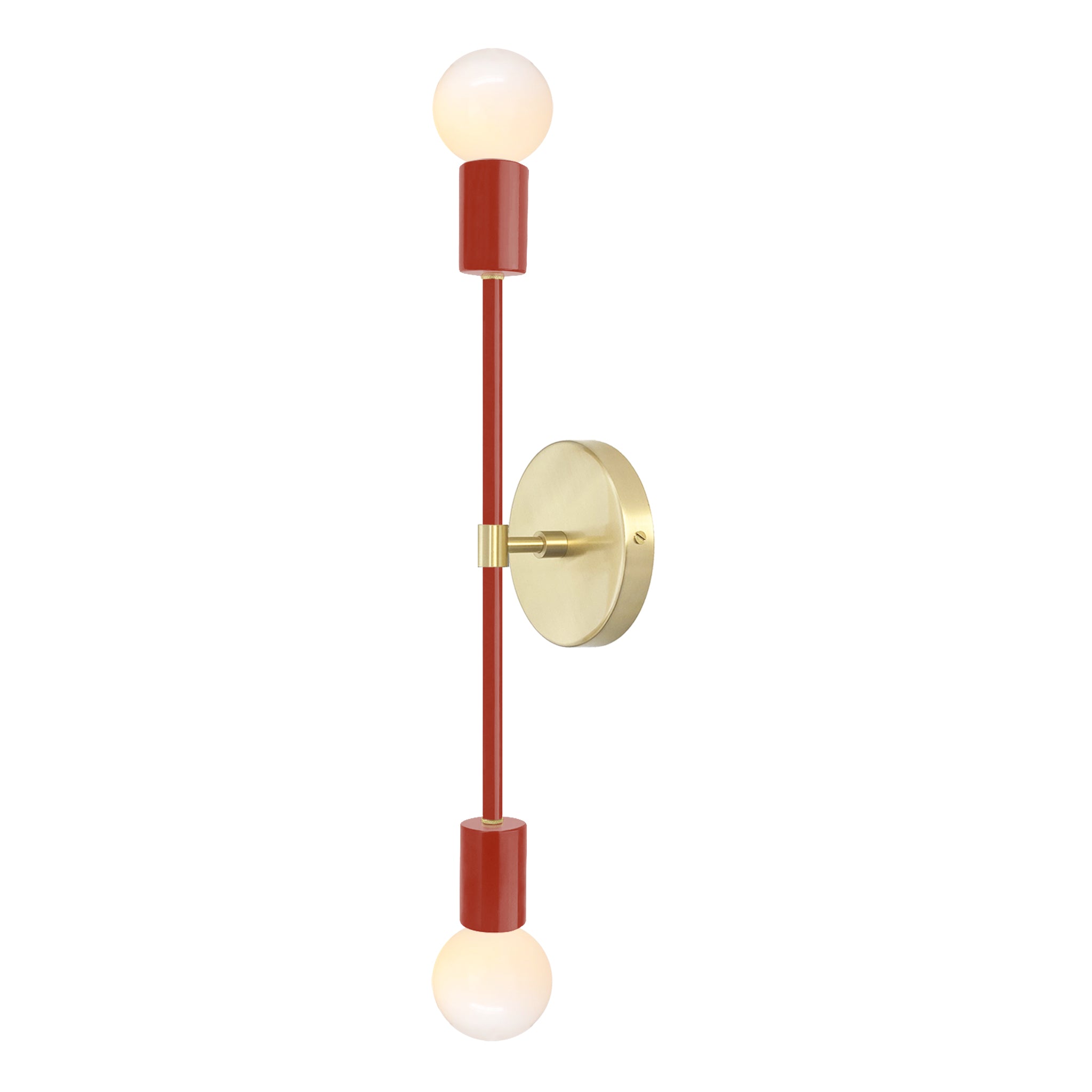 Brass and riding hood red color Scepter sconce 18" Dutton Brown lighting