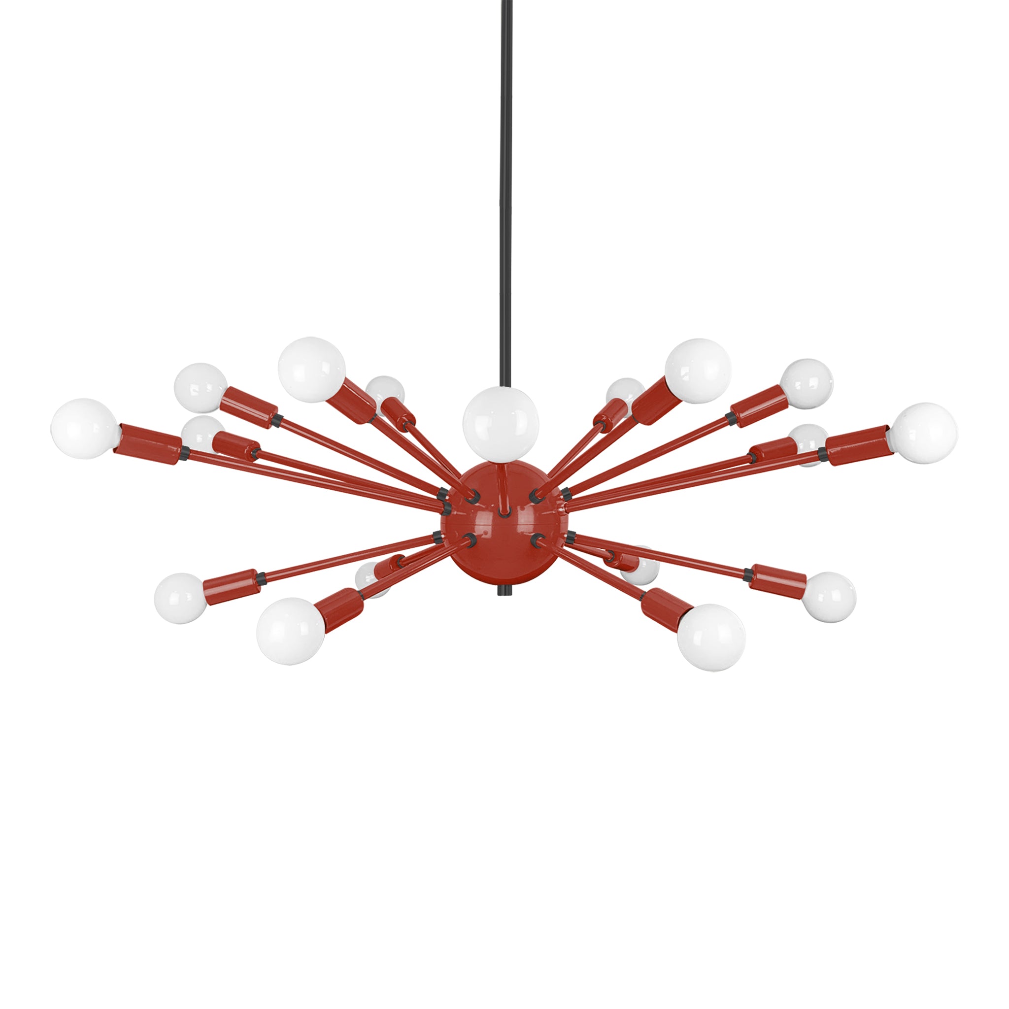 Black and riding hood red color Elliptical Sputnik chandelier 32" Dutton Brown lighting