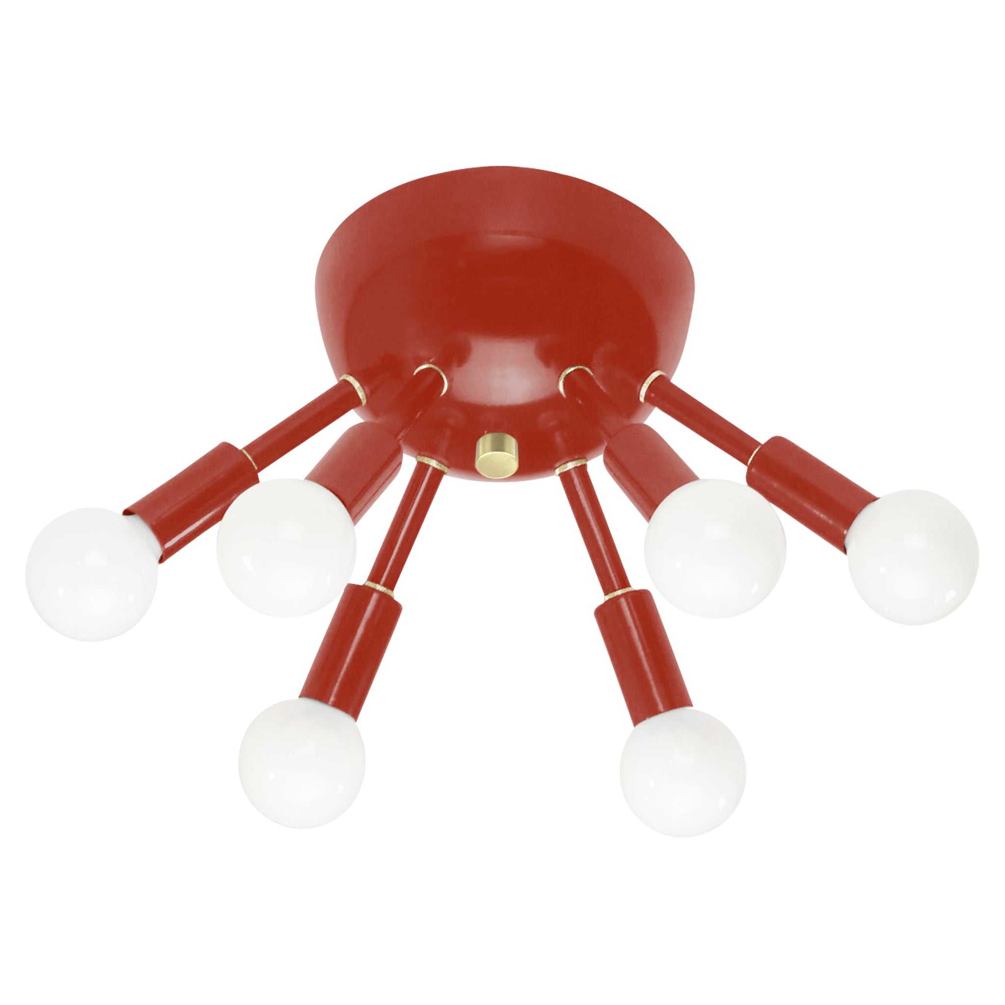 Brass and riding hood red color Sputnik flush mount Dutton Brown lighting