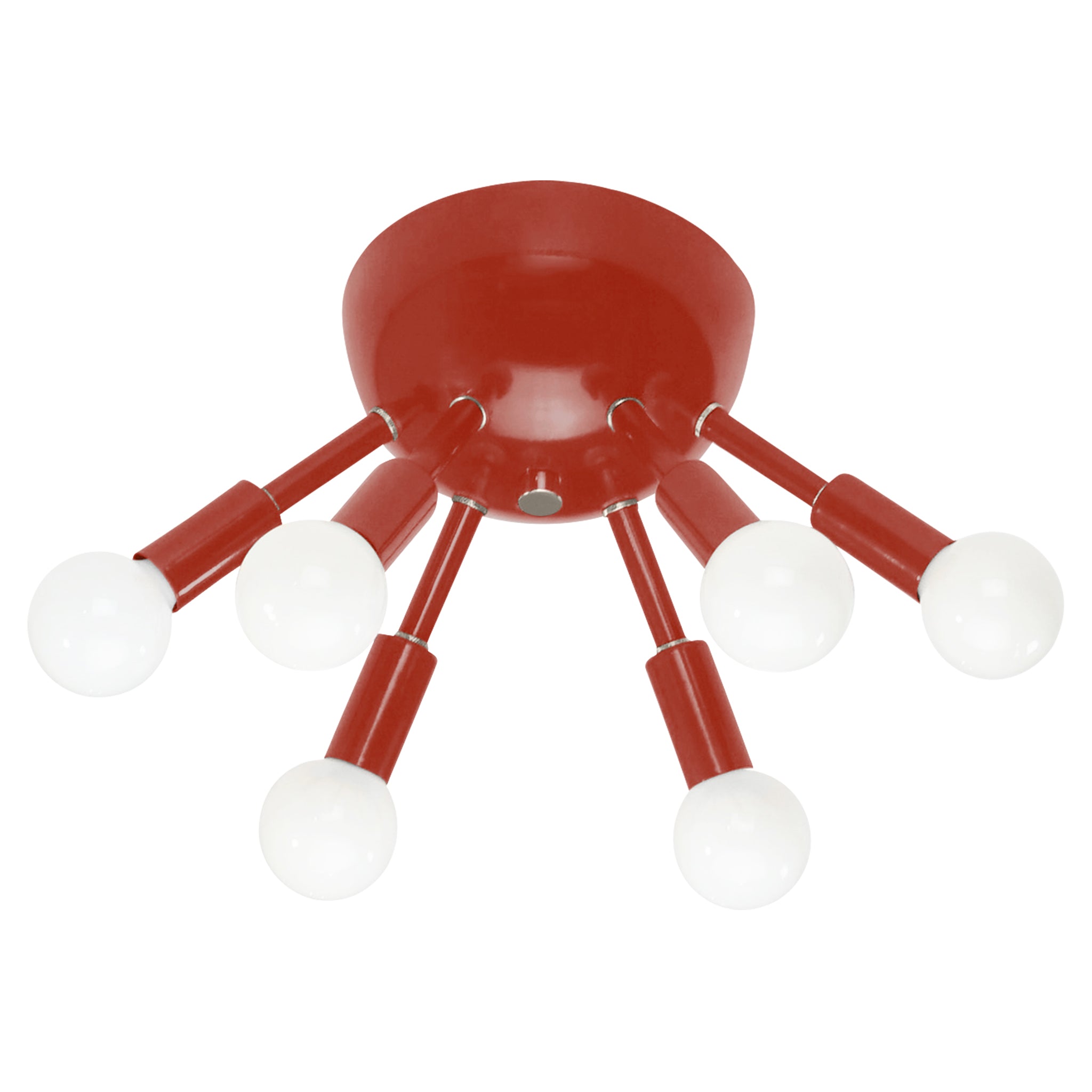 Nickel and riding hood red color Sputnik flush mount Dutton Brown lighting