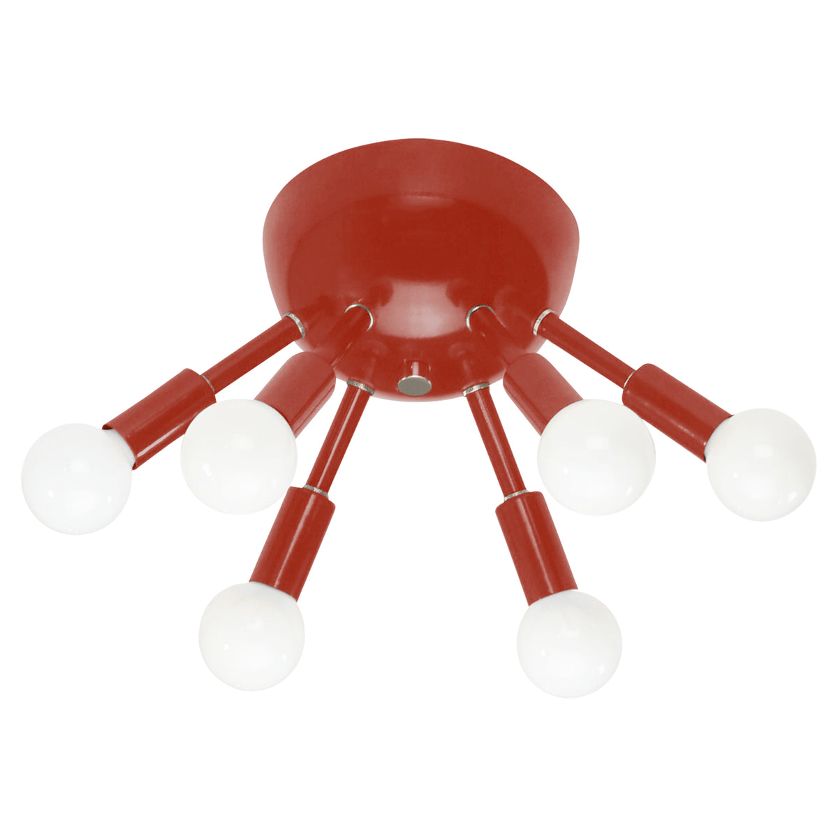 Nickel and riding hood red color Sputnik flush mount Dutton Brown lighting