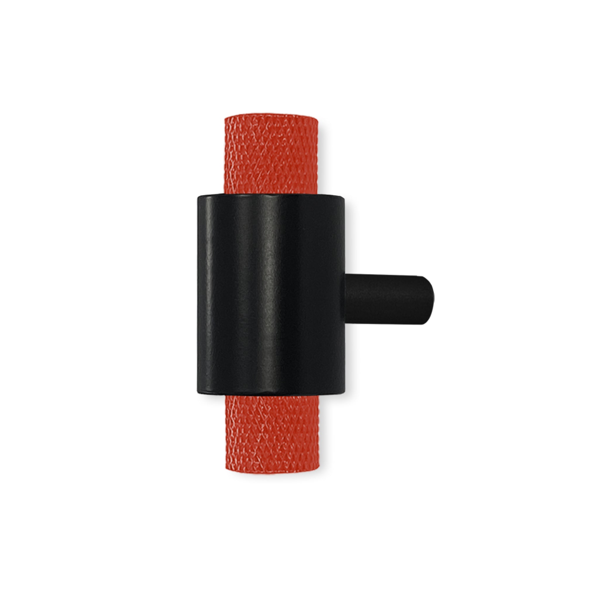 Black and riding hood red color Tux knob Dutton Brown hardware