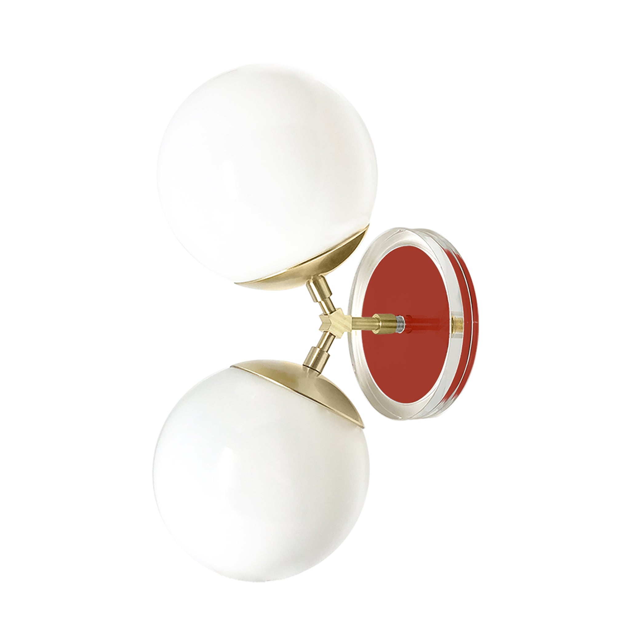 Brass and riding hood red color Visage sconce 6" Dutton Brown lighting