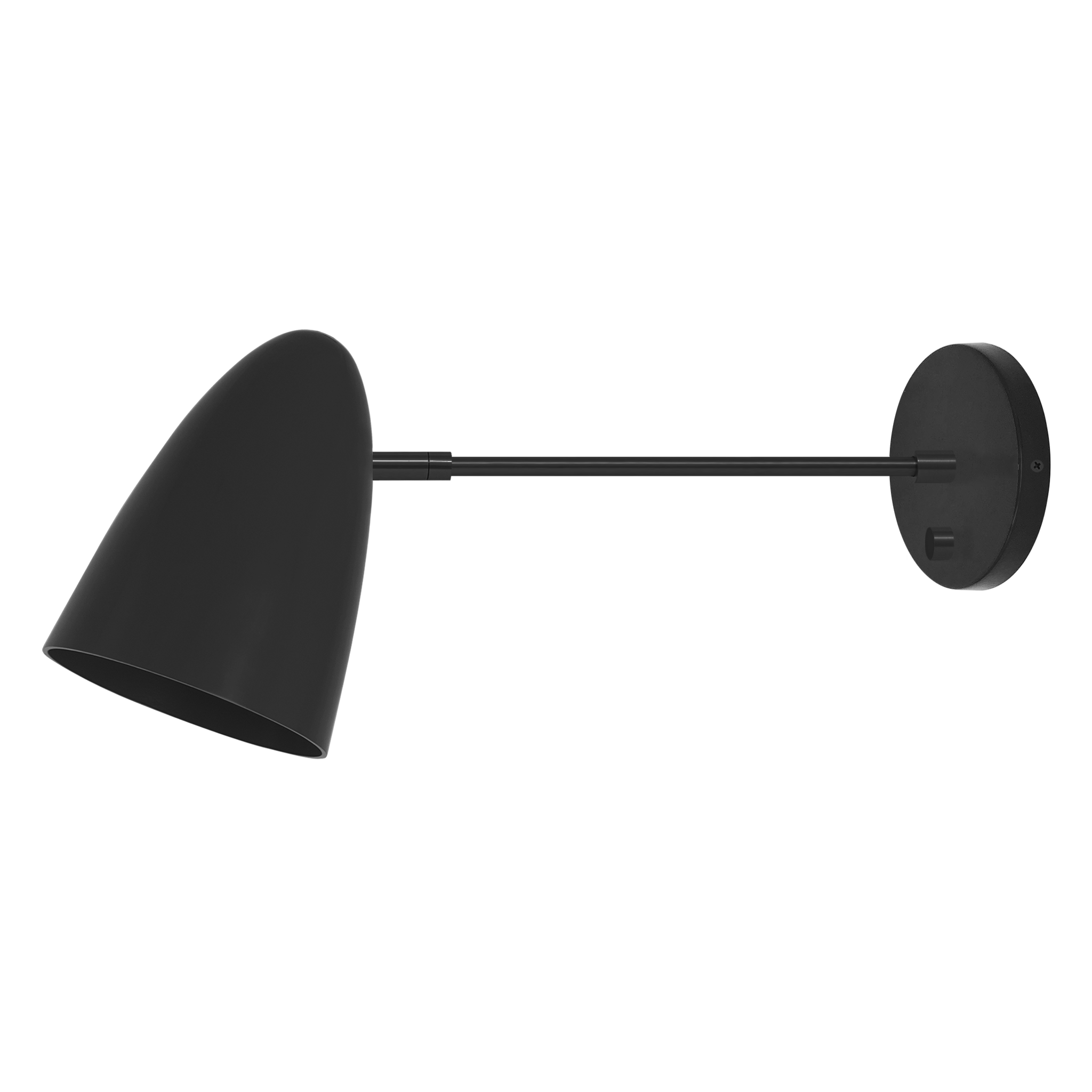 Black and black color Boom sconce 10" arm Dutton Brown lighting