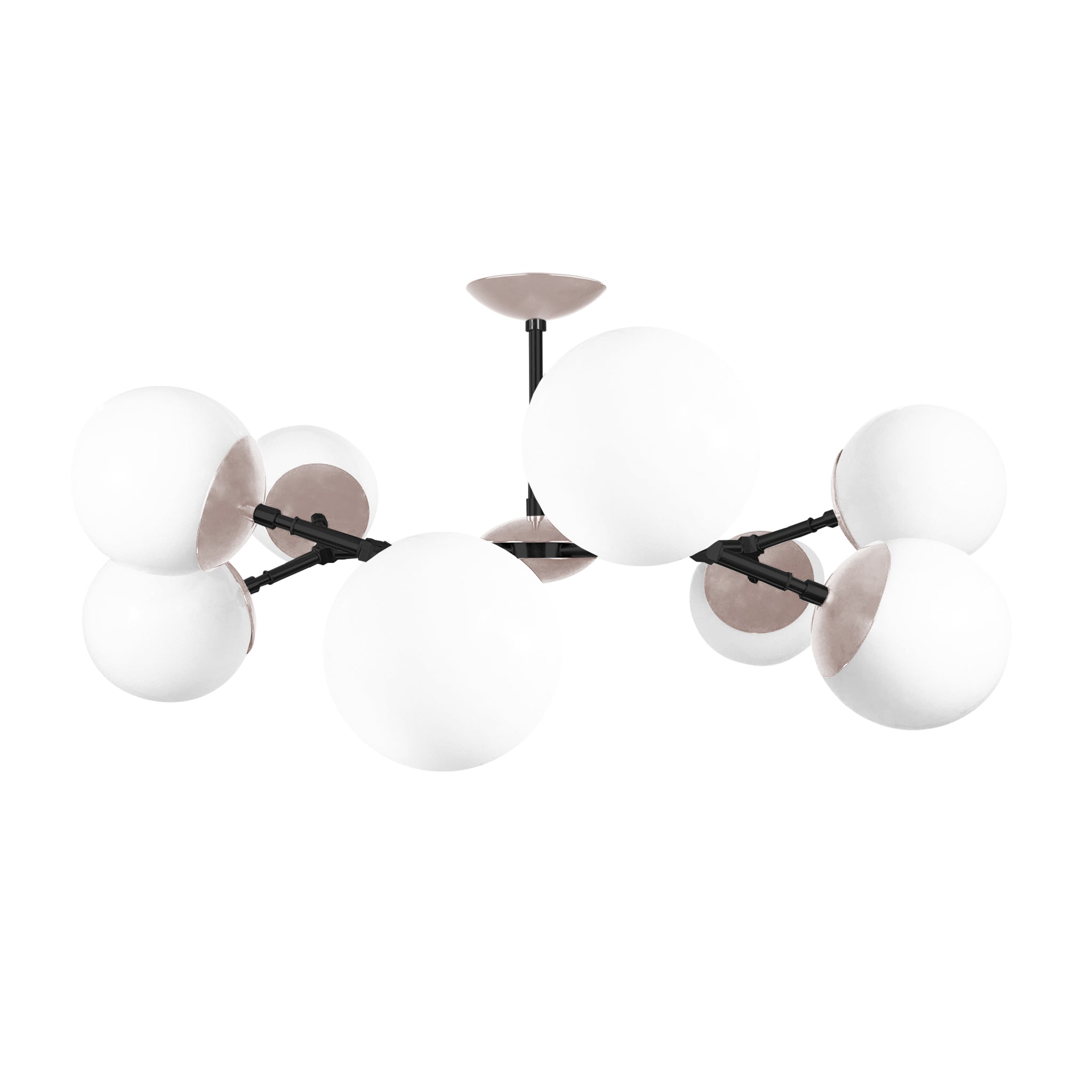 Black and barely color Crown flush mount 32" Dutton Brown lighting