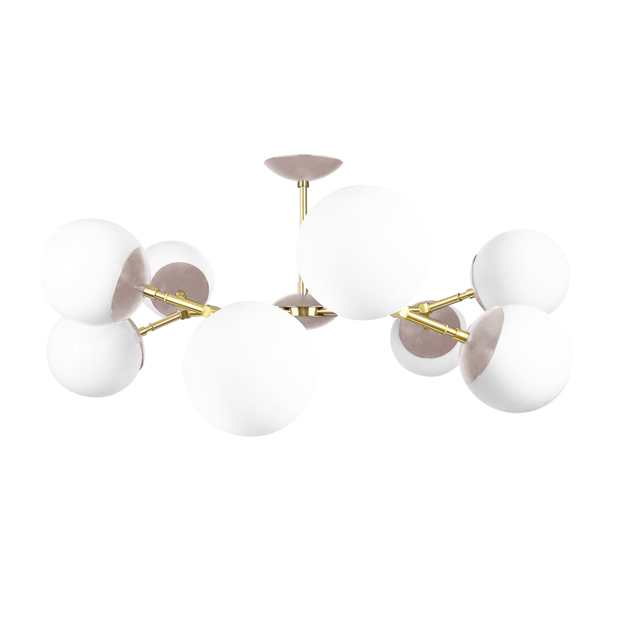Brass and barely color Crown flush mount 32" Dutton Brown lighting