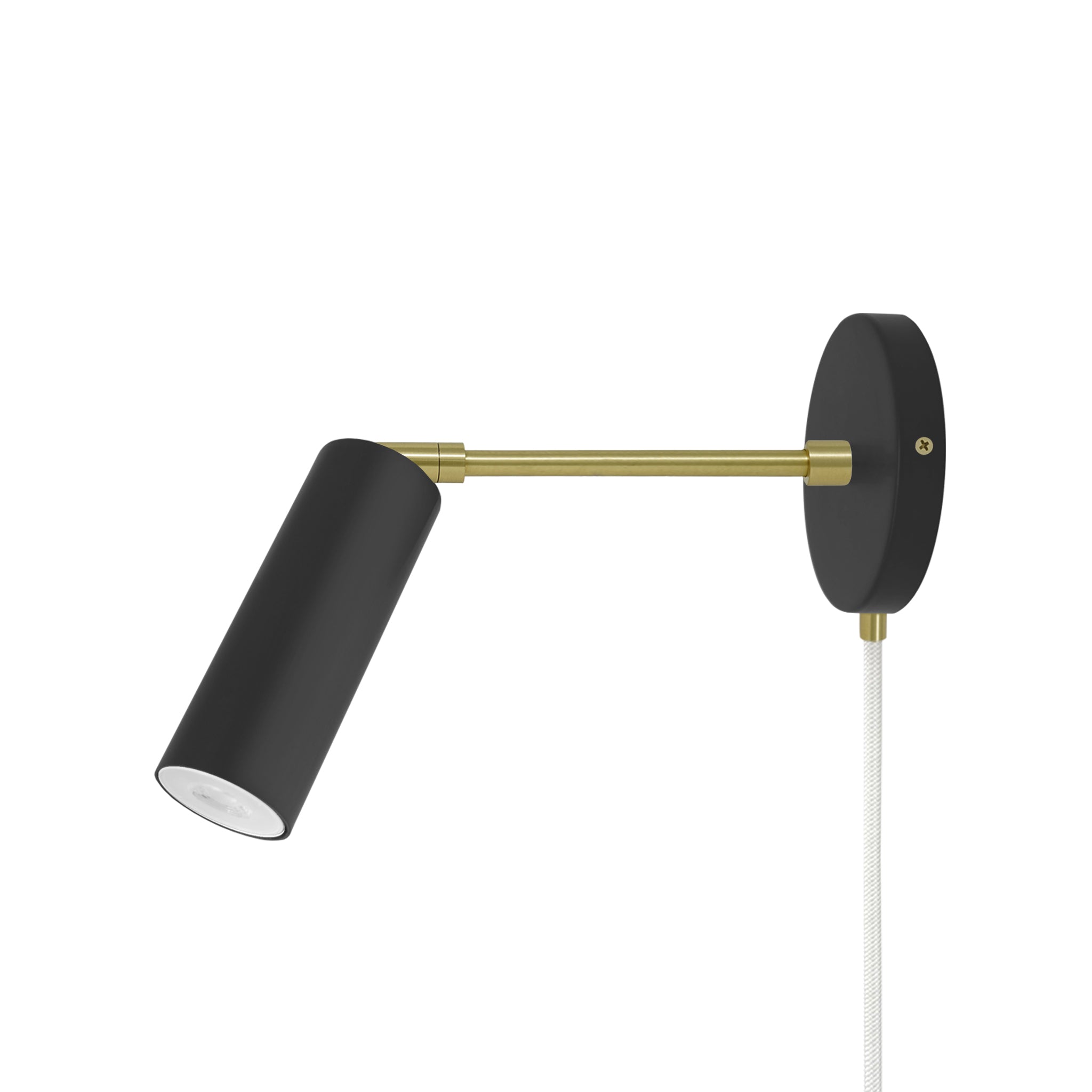 Brass and black color Reader plug-in sconce 6" arm Dutton Brown lighting