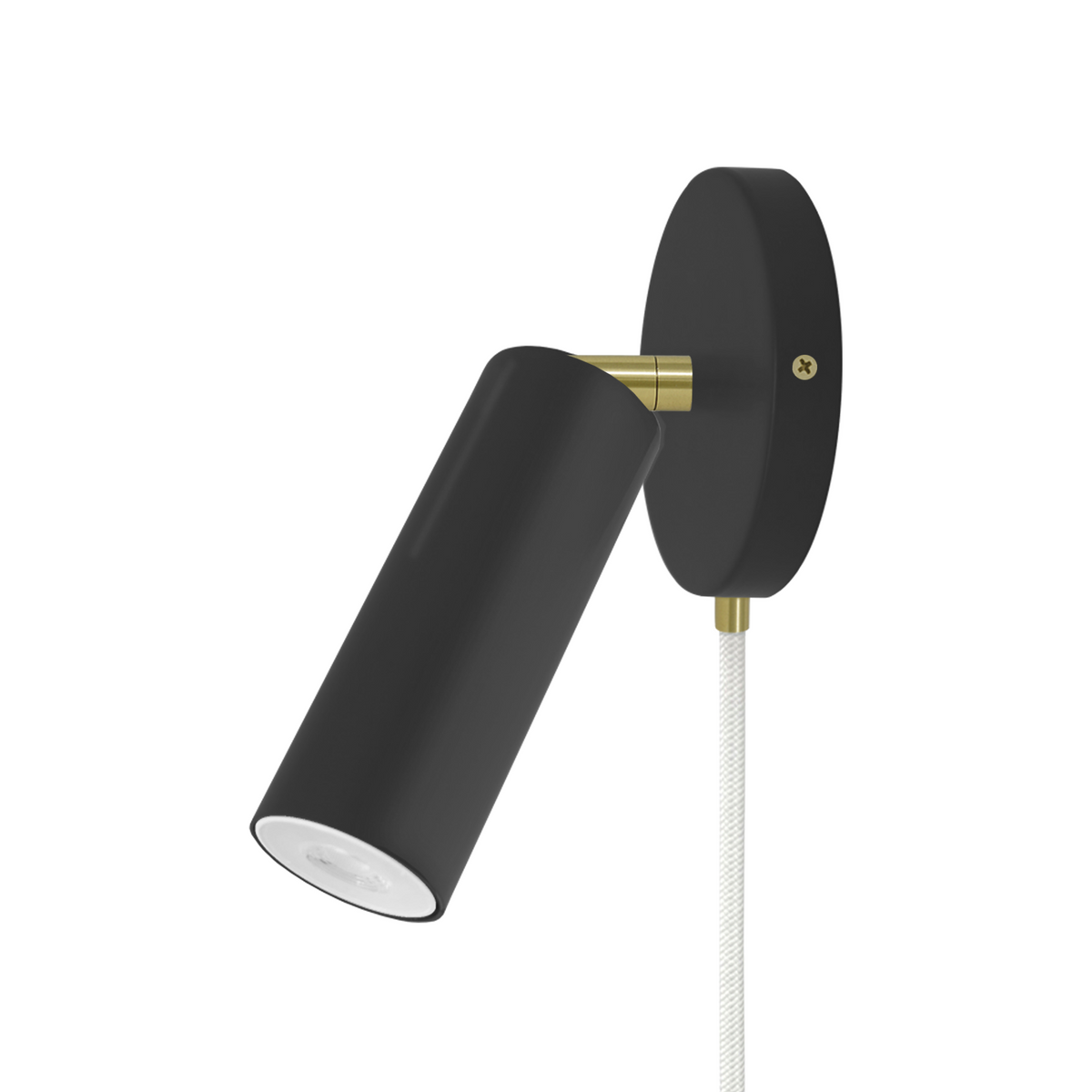 Brass and black color Reader plug-in sconce no arm Dutton Brown lighting