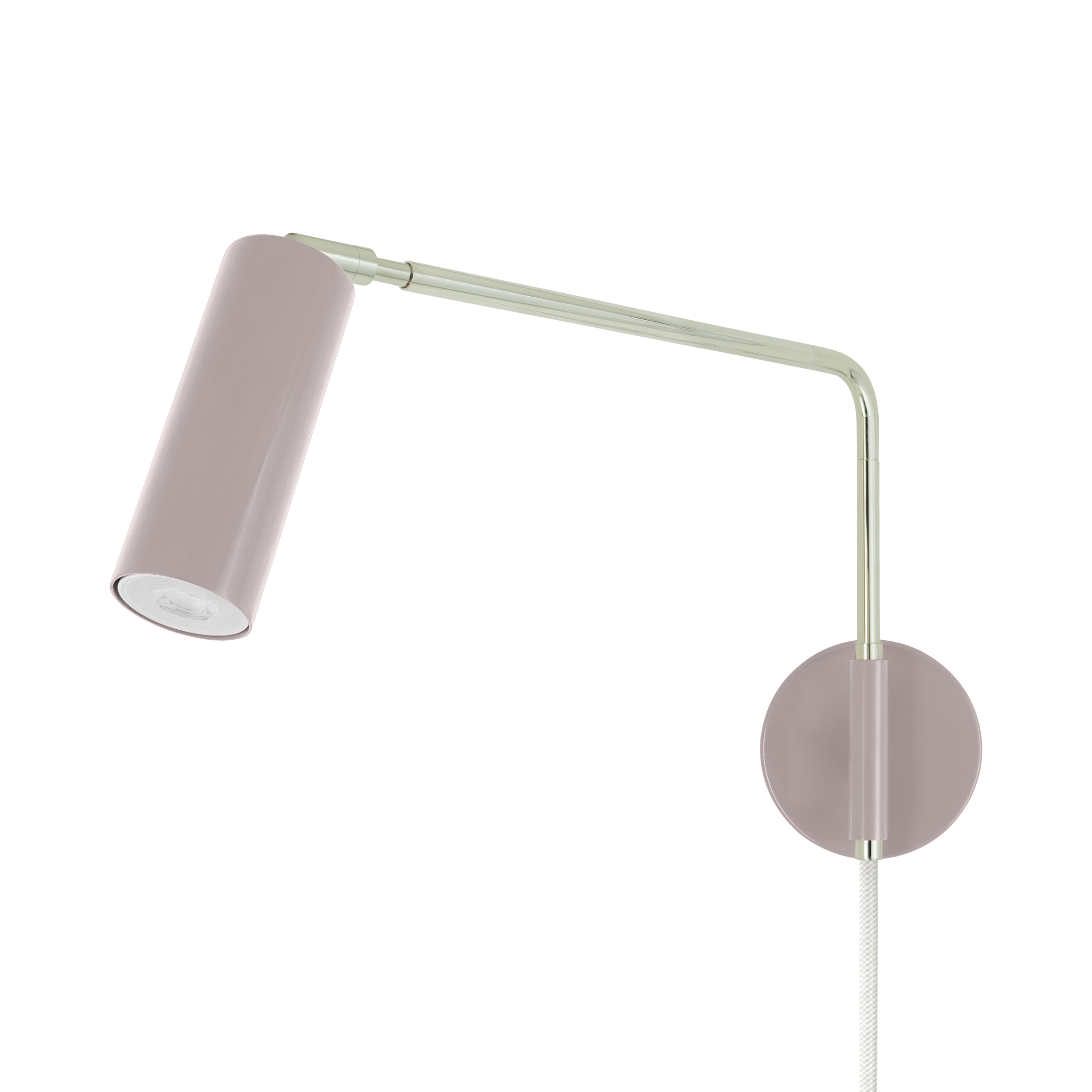 Nickel and barely color Reader Swing Arm plug-in sconce Dutton Brown lighting