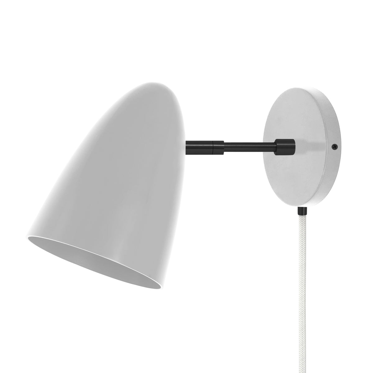 Black and chalk color Boom plug-in sconce 3" arm Dutton Brown lighting