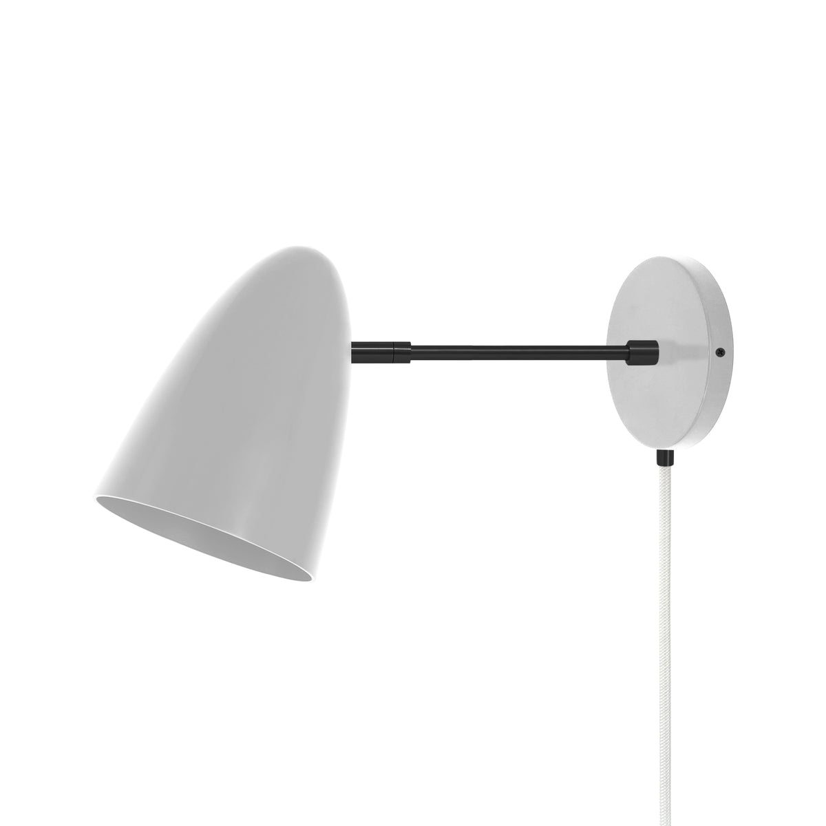 Black and chalk color Boom plug-in sconce 6" arm Dutton Brown lighting