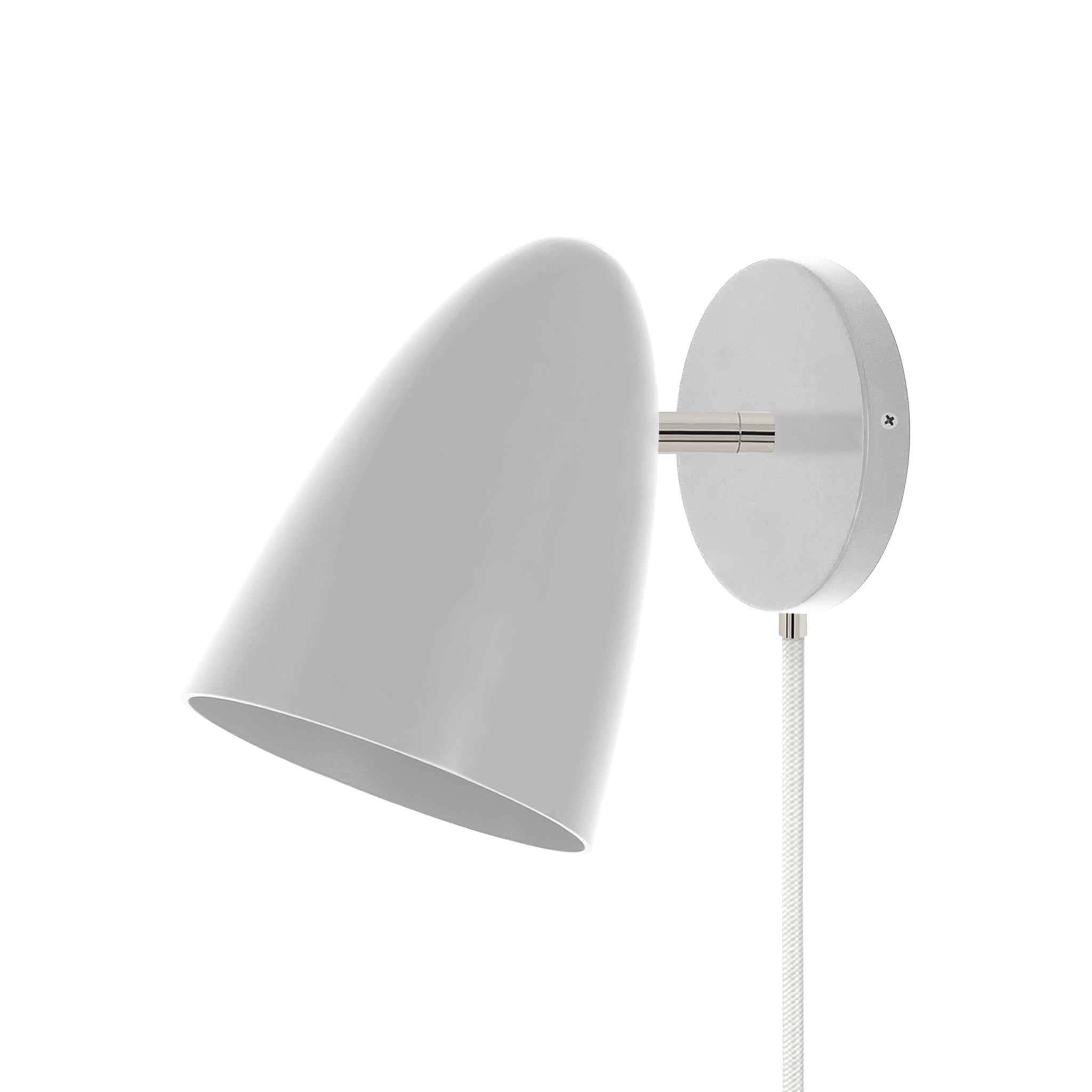 Nickel and chalk color Boom plug-in sconce no arm Dutton Brown lighting