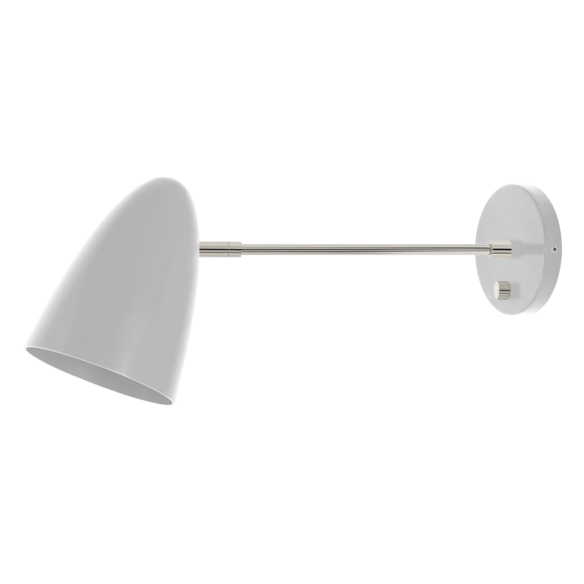 Nickel and chalk color Boom sconce 10" arm Dutton Brown lighting