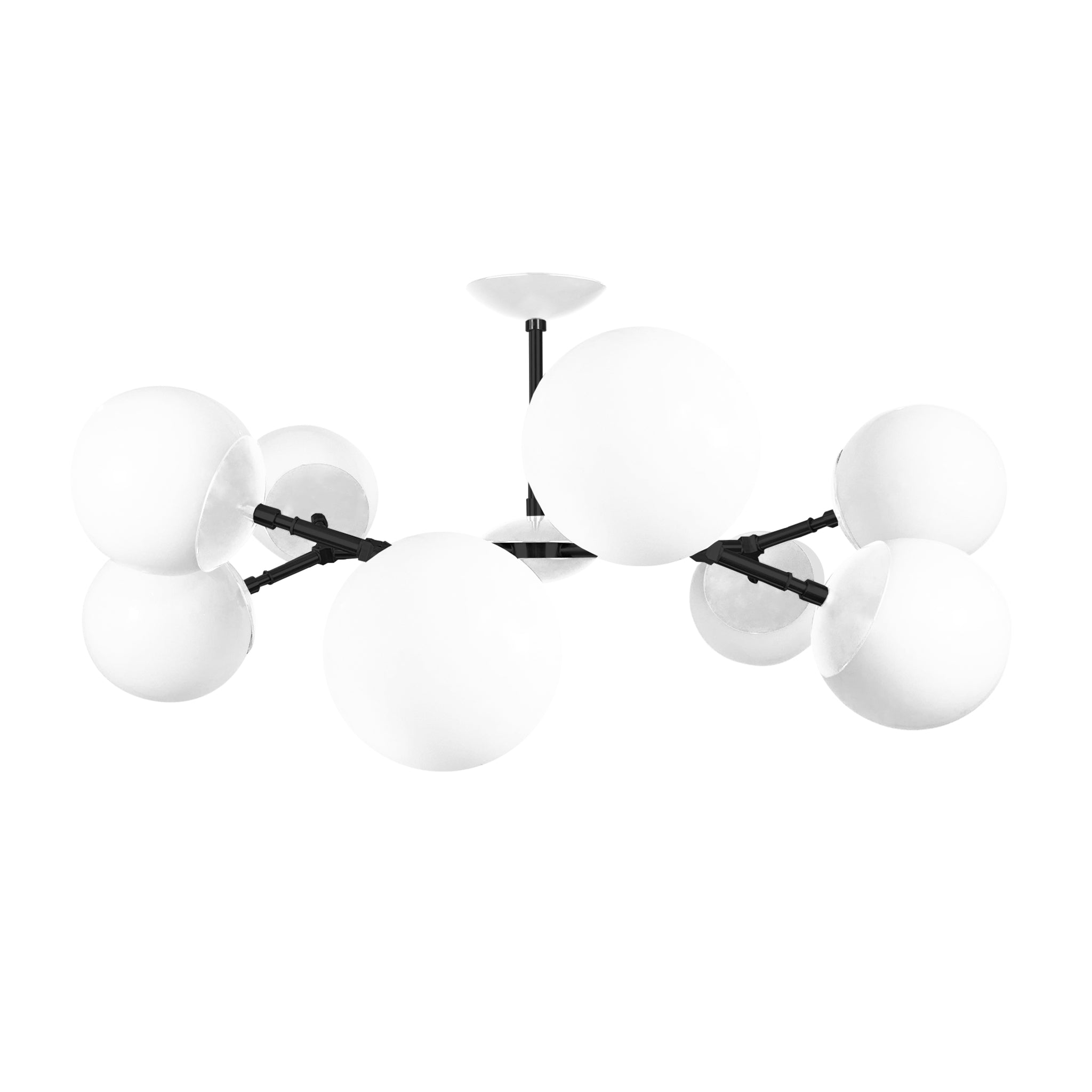 Black and chalk color Crown flush mount 32" Dutton Brown lighting