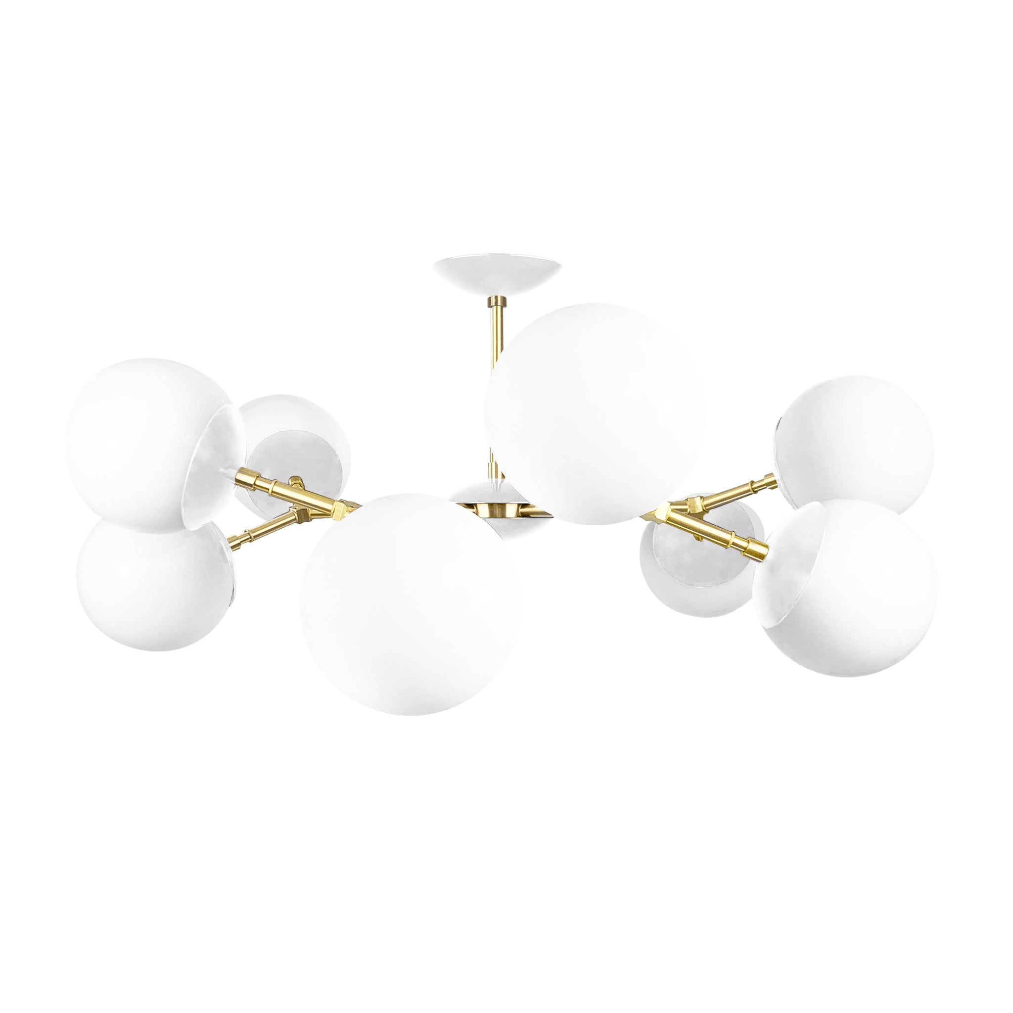 Brass and chalk color Crown flush mount 32" Dutton Brown lighting