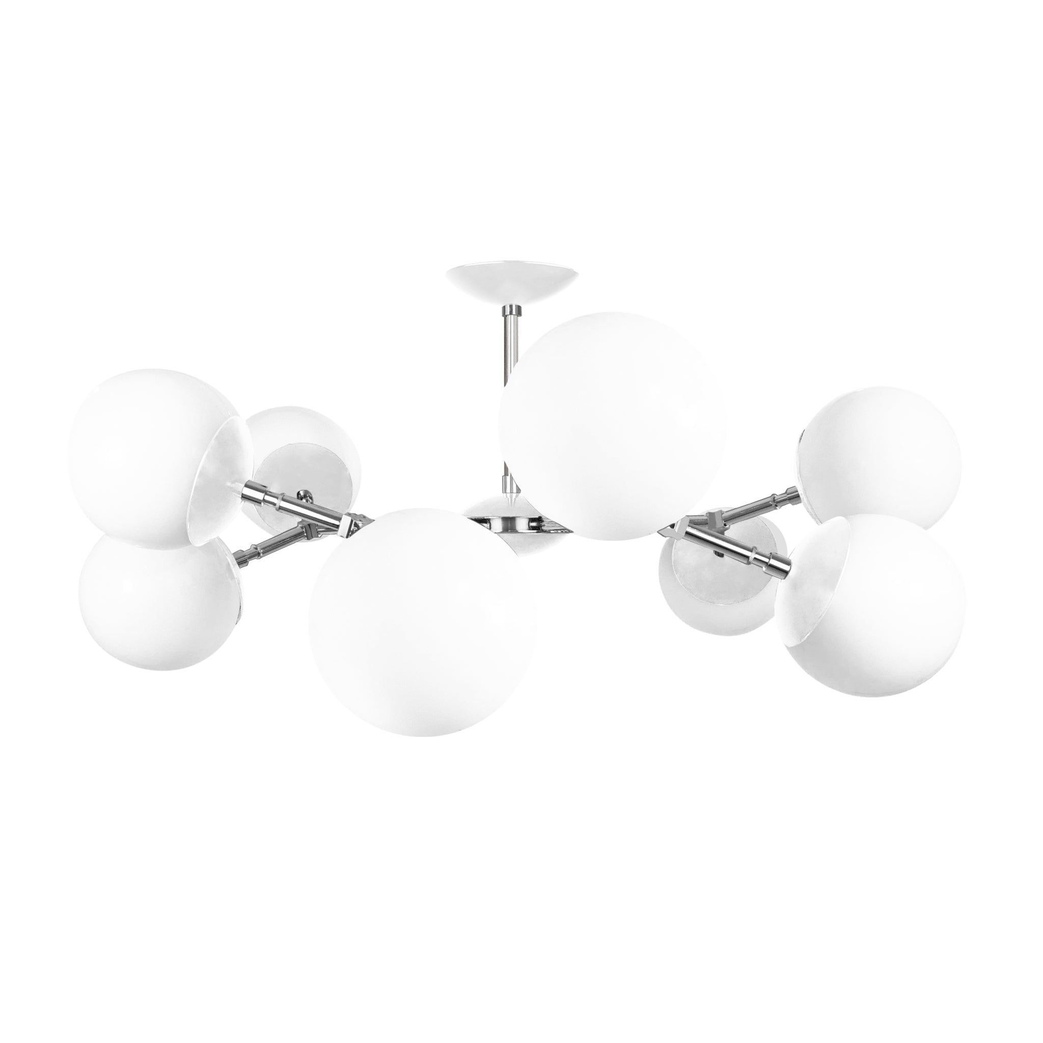 Nickel and chalk color Crown flush mount 32" Dutton Brown lighting