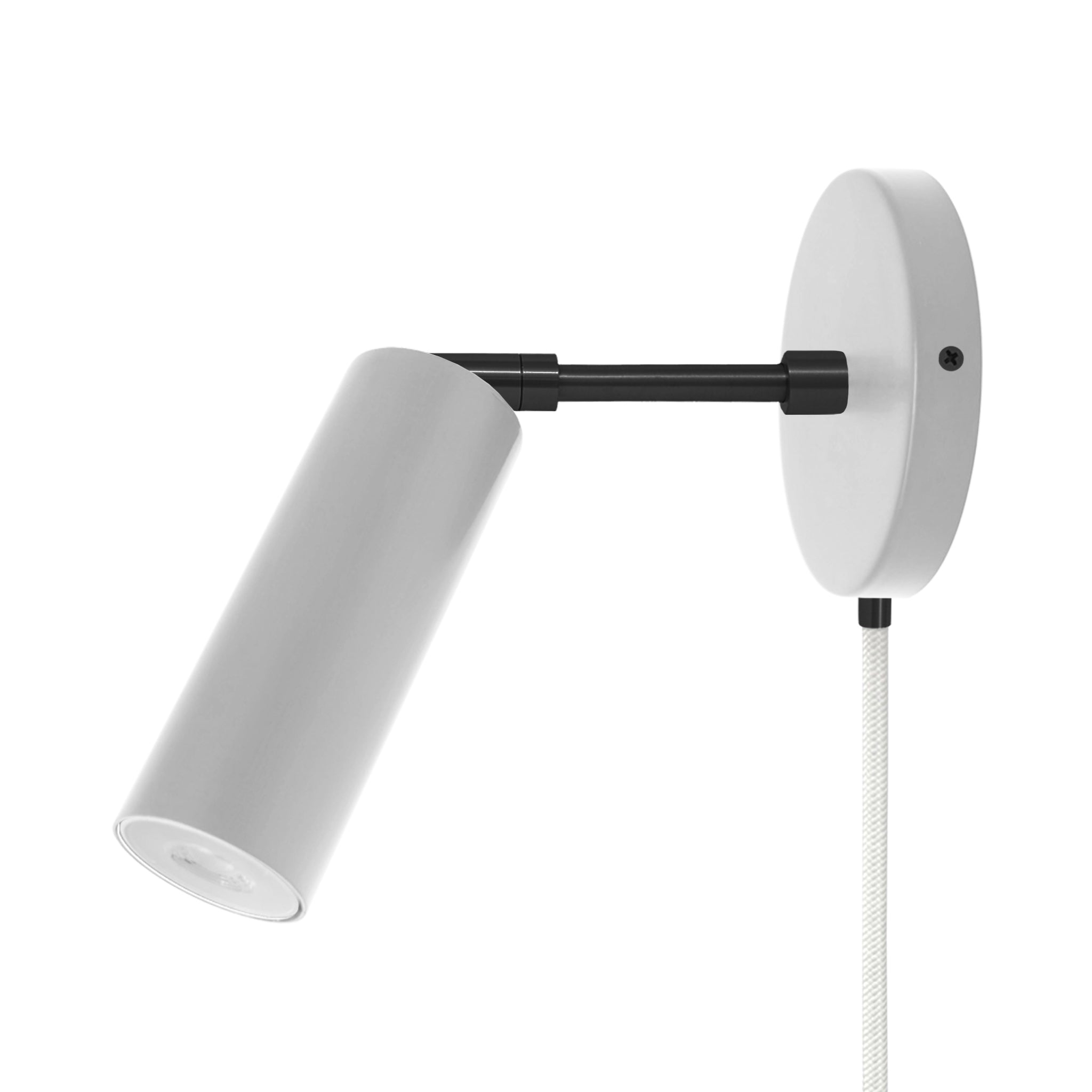 Black and chalk color Reader plug-in sconce 3" arm Dutton Brown lighting