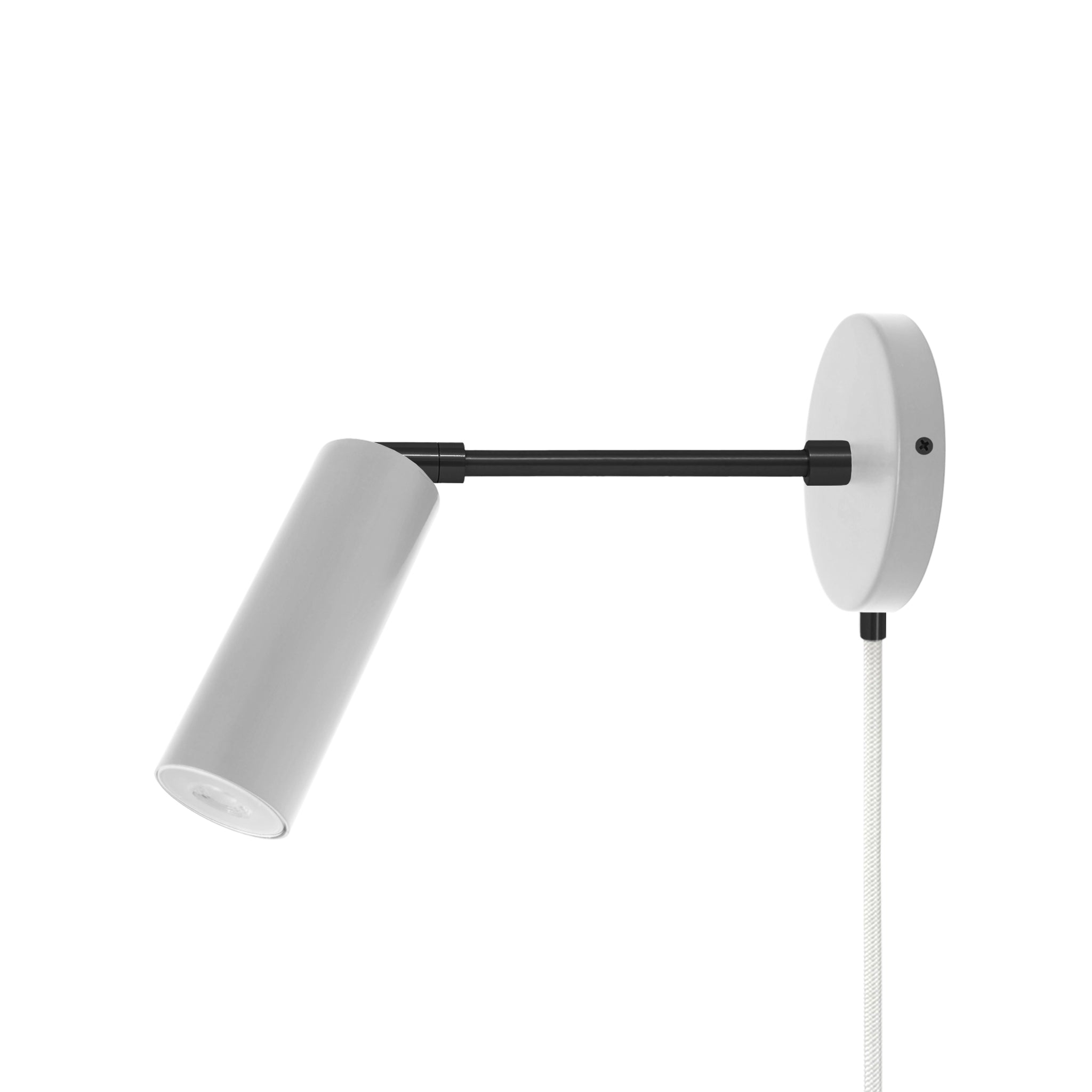 Black and chalk color Reader plug-in sconce 6" arm Dutton Brown lighting