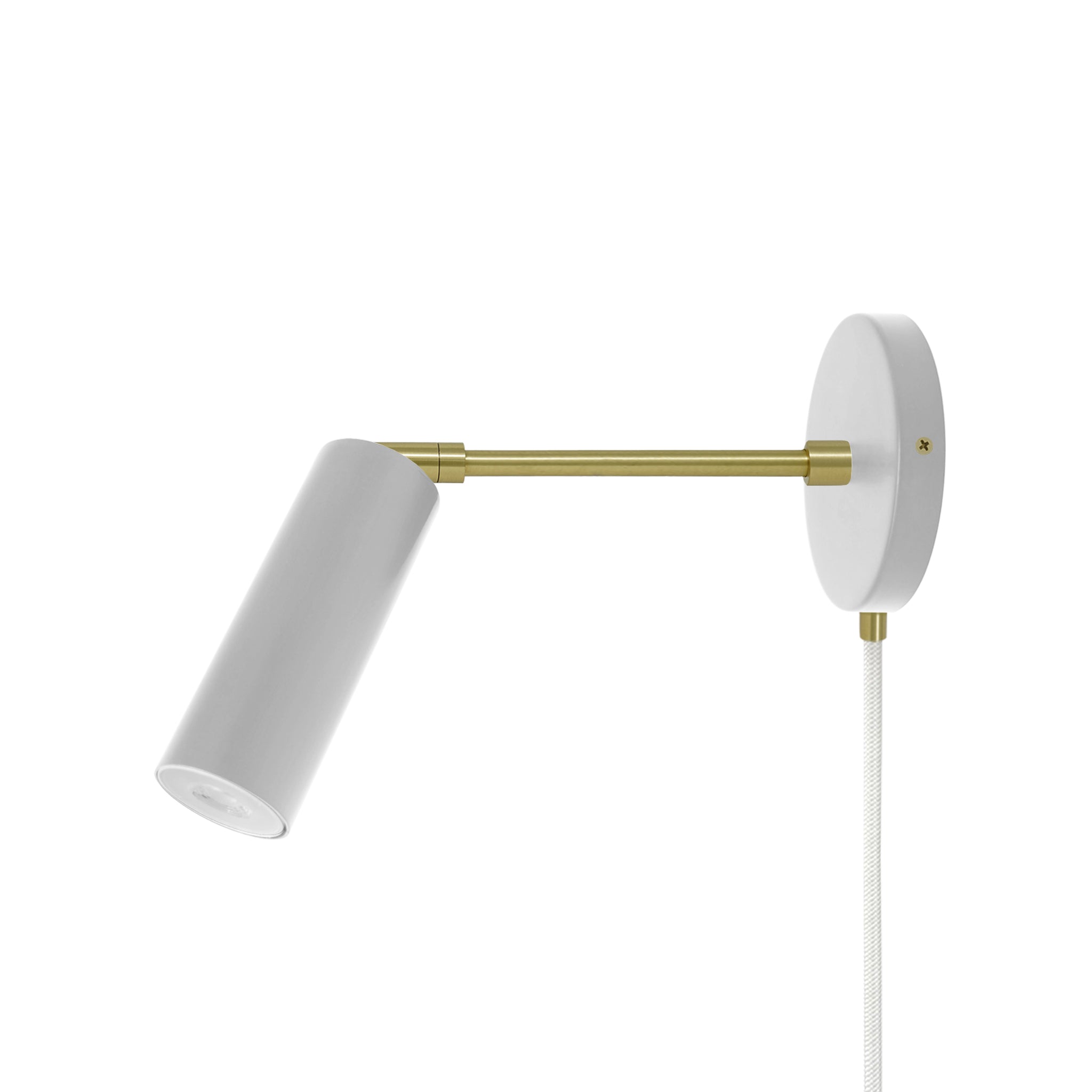 Brass and chalk color Reader plug-in sconce 6" arm Dutton Brown lighting