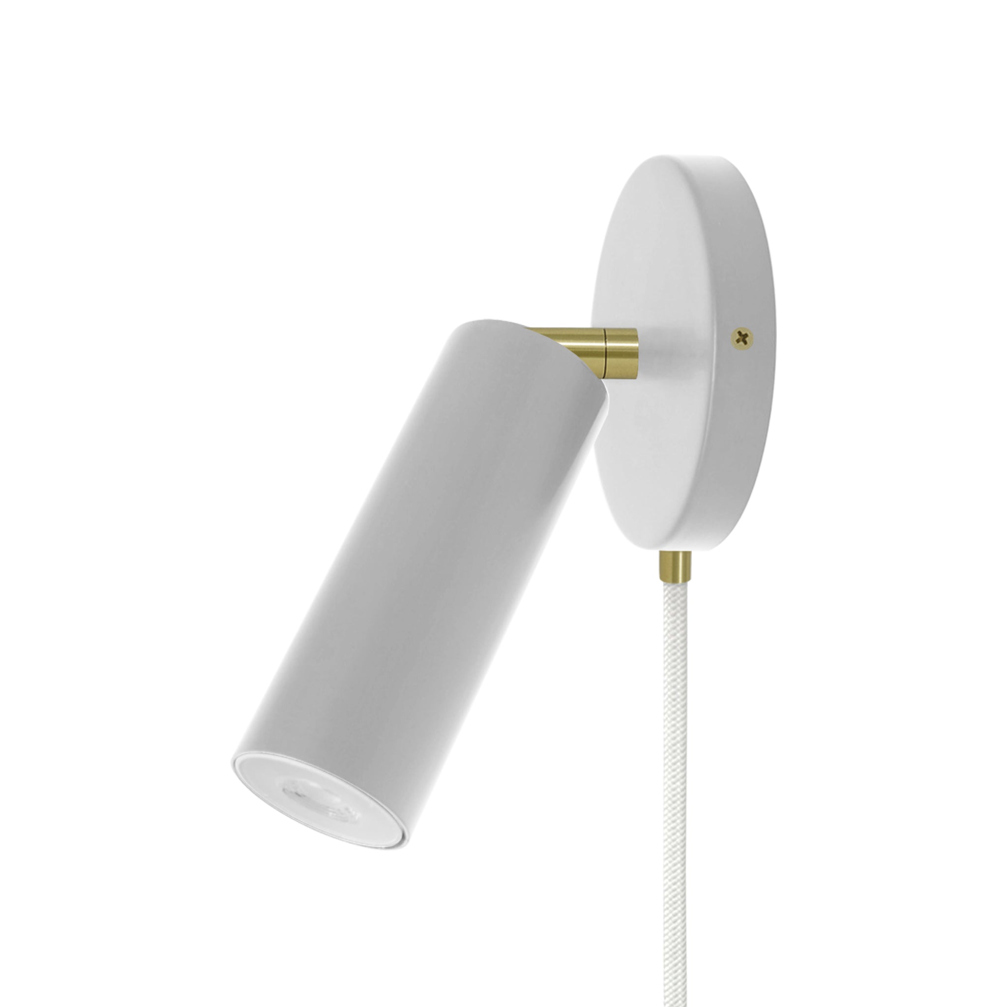 Brass and chalk color Reader plug-in sconce no arm Dutton Brown lighting